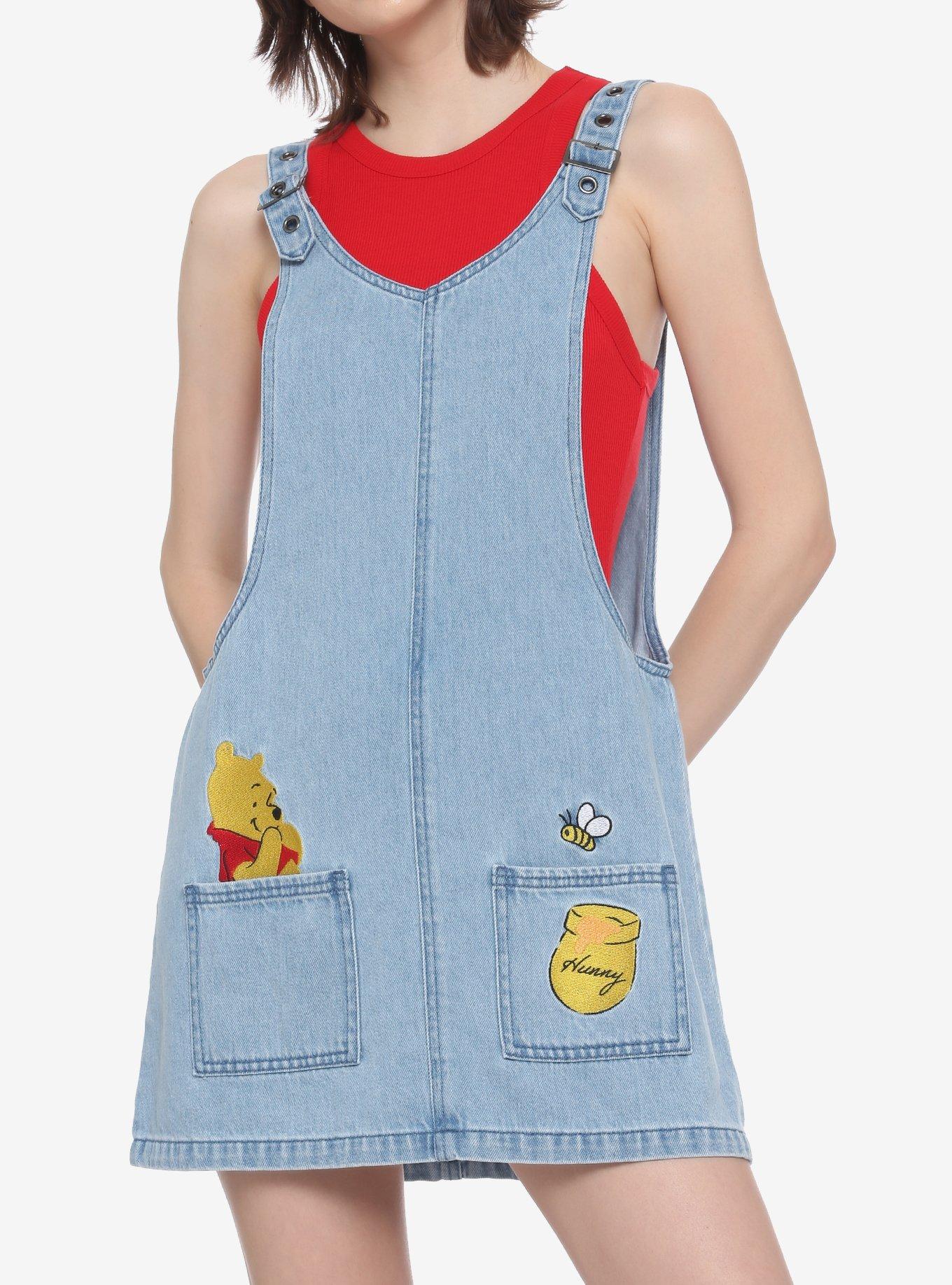 Disney Winnie The Pooh Embroidered Denim Skirtall Plus Size, MULTI, hi-res