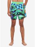 The Nightmare Before Christmas Oogie Boogie Neon Checkered Swim Trunks, MULTI, hi-res