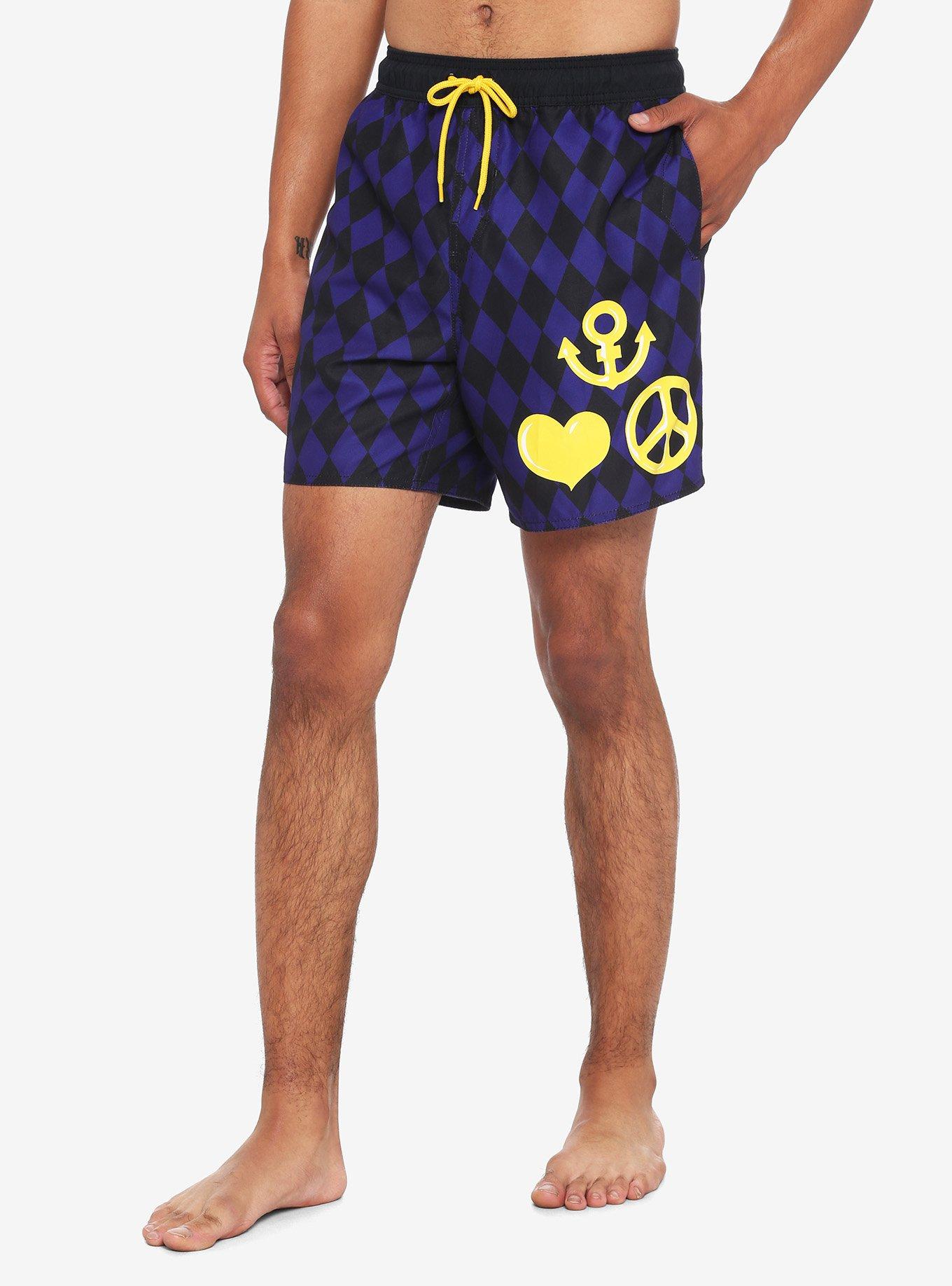 ボードショーツ・レギンス ACME DE LA VIE Mojo Jojo artwork swim short pants 4BUK040 JoJo's Bizarre Adventure Diamond Josuke Swim Trunks | Hot Topic