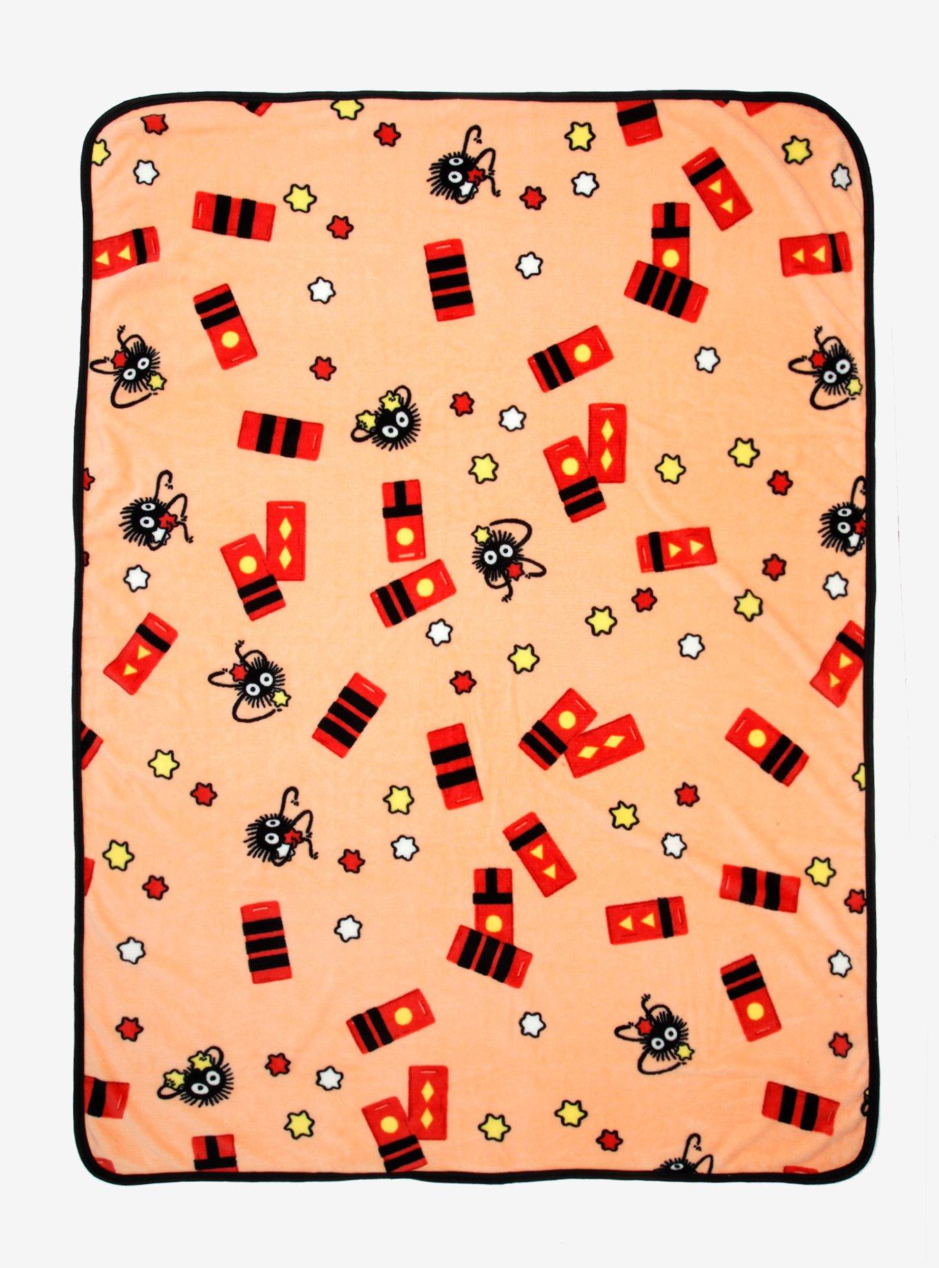 Studio Ghibli Spirited Away Soot Sprites Bath Tokens Throw Blanket