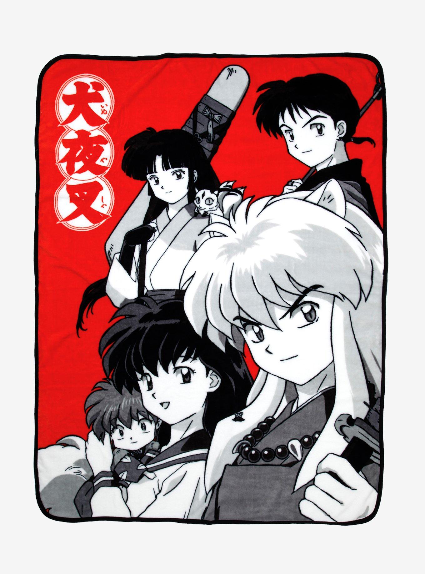 Inuyasha Black & White Group Throw Blanket, , hi-res