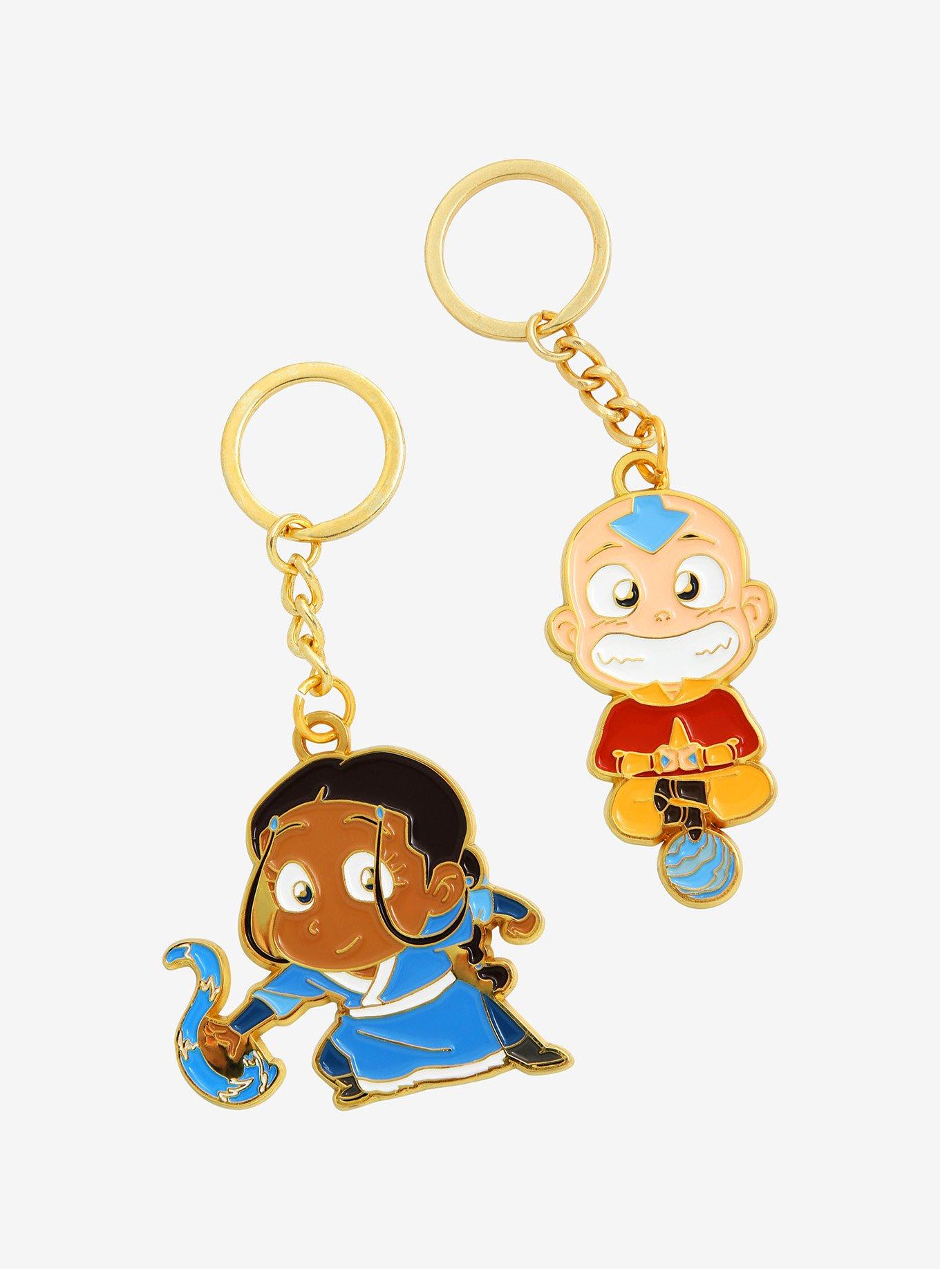 Avatar: The Last Airbender Aang & Katara Enamel Keychain Set - BoxLunch Exclusive, , hi-res