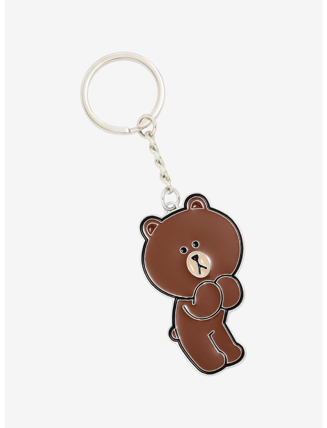 LINE FRIENDS BROWN & FRIENDS BROWN Posing Enamel Keychain - BoxLunch Exclusive, , hi-res