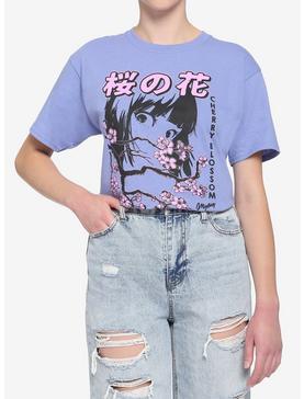 Cherry Blossom Face Boyfriend Fit Girls T-Shirt, , hi-res