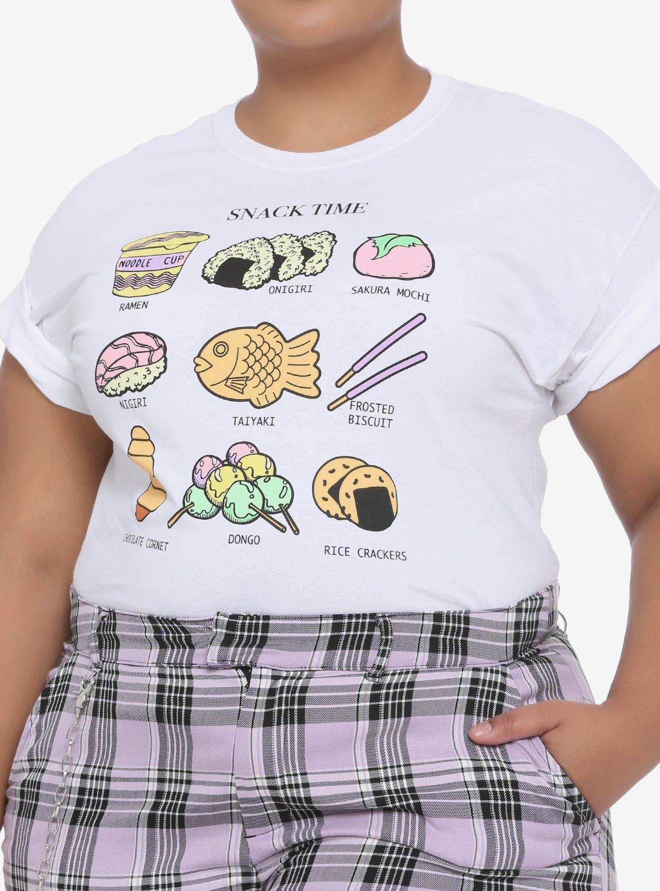 Kawaii Snack Time Boyfriend Fit Girls T-Shirt Plus Size, MULTI, hi-res