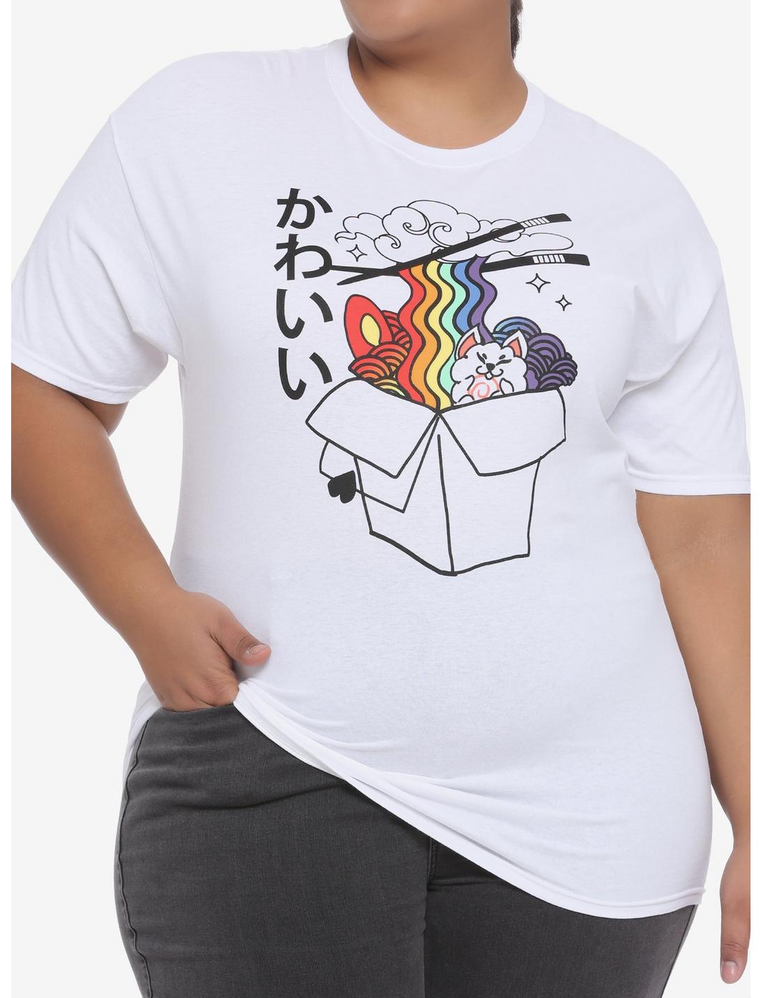 Rainbow Ramen Boyfriend Fit Girls T-Shirt Plus Size, MULTI, hi-res
