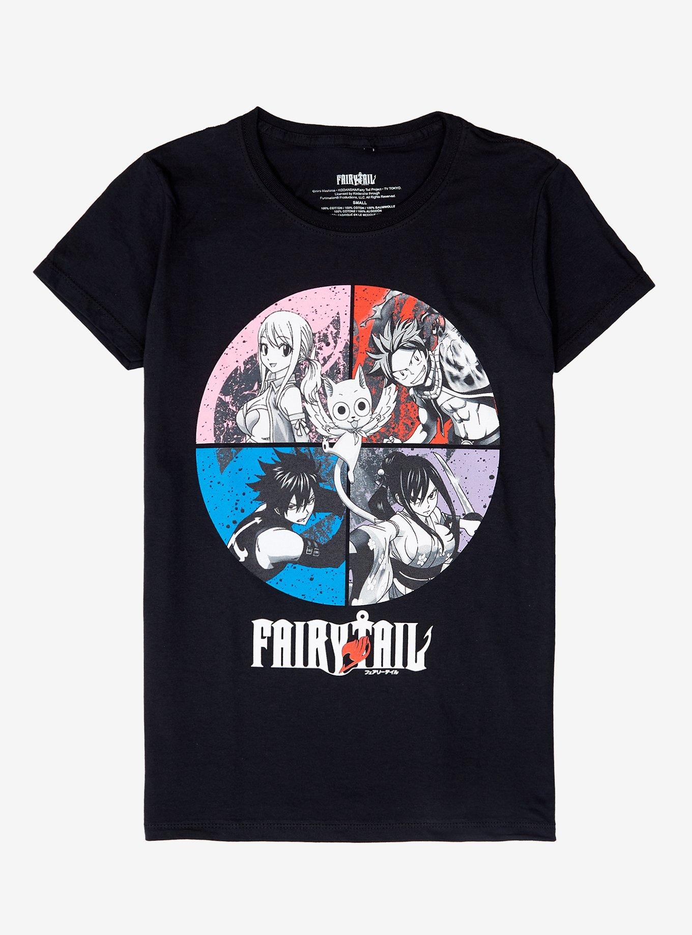 Fairy Tail Circle Characters Girls T-Shirt, MULTI, hi-res