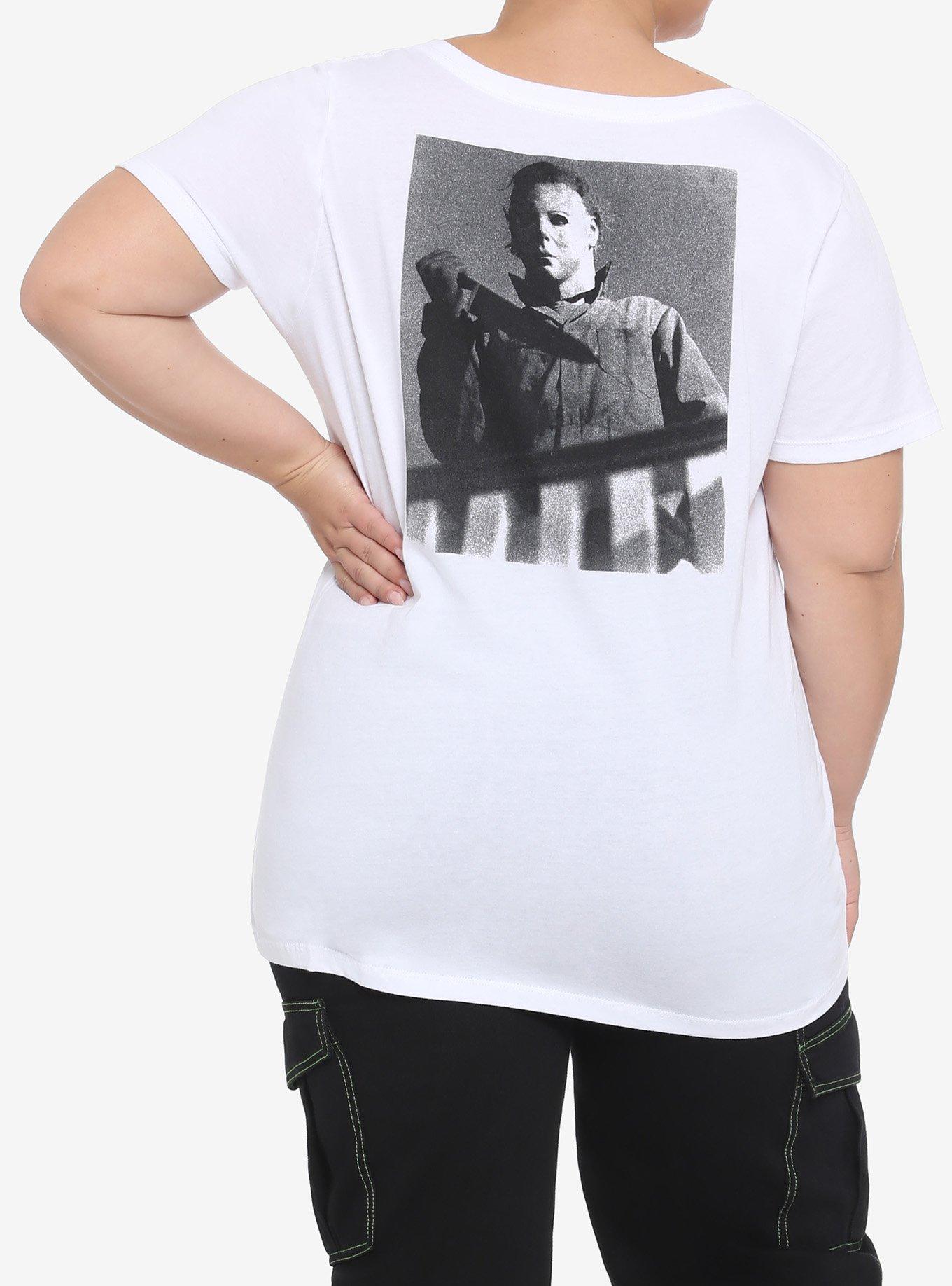 Halloween Black & White Photo Girls T-Shirt Plus Size, BLACK, hi-res