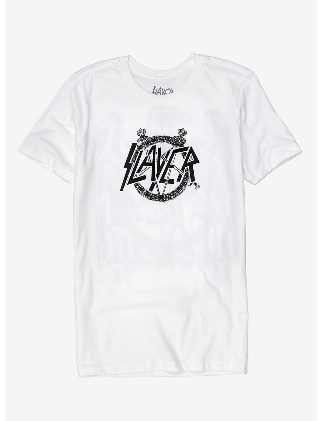 Slayer Eagle Logo Girls T-Shirt, WHITE, hi-res