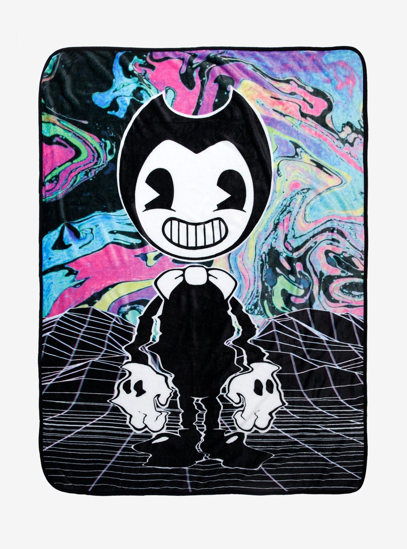 Bendy And The Ink Machine Neon Marble Throw Blanket