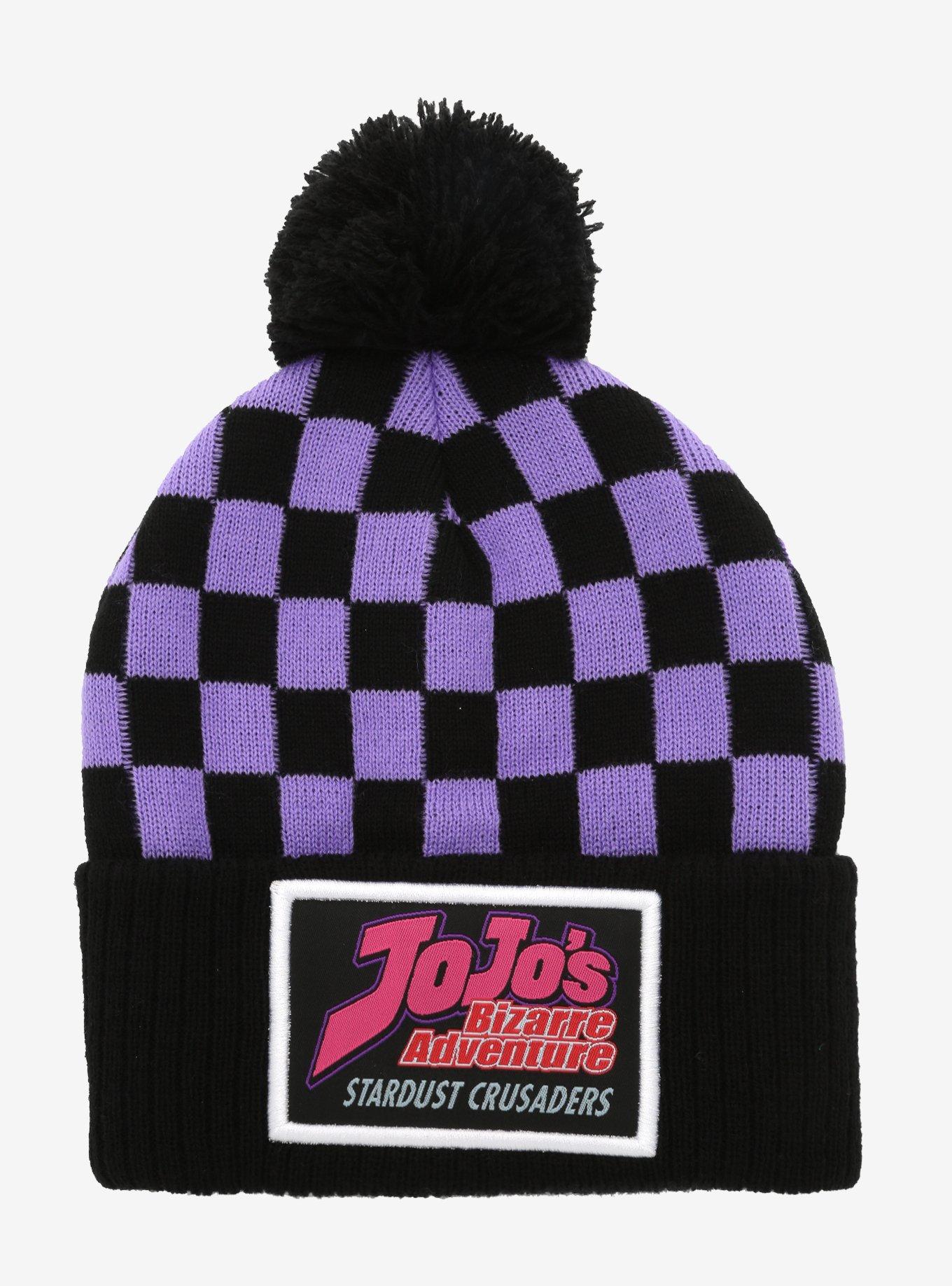 JoJo's Bizarre Adventure: Stardust Crusaders Purple & Black Checkered Beanie, , hi-res