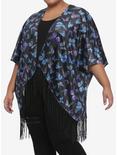 Velvet Butterfly Kimono Plus Size, BLACK, hi-res