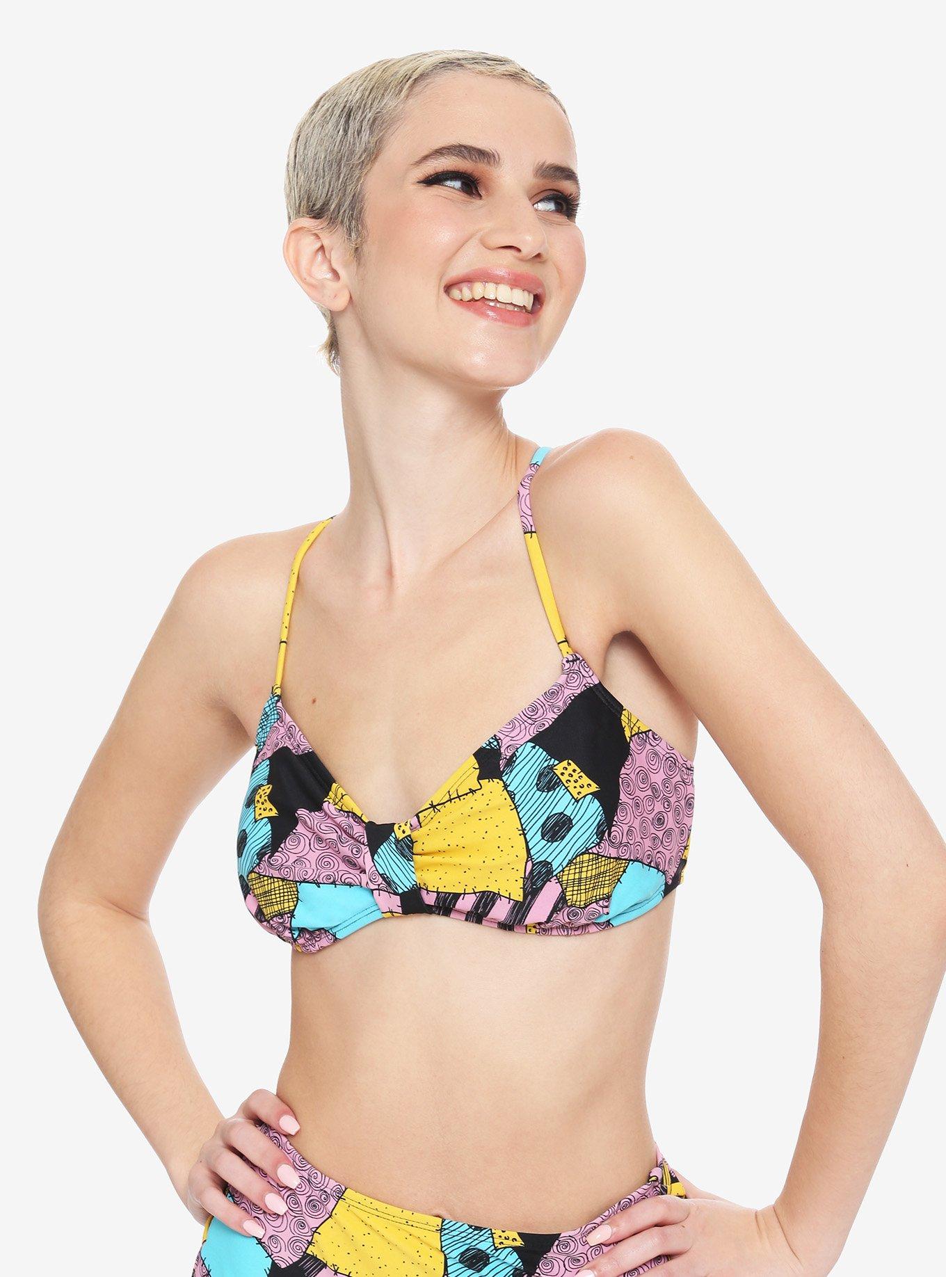The Nightmare Before Christmas Sally Tri Knot Swim Top, MULTI, hi-res
