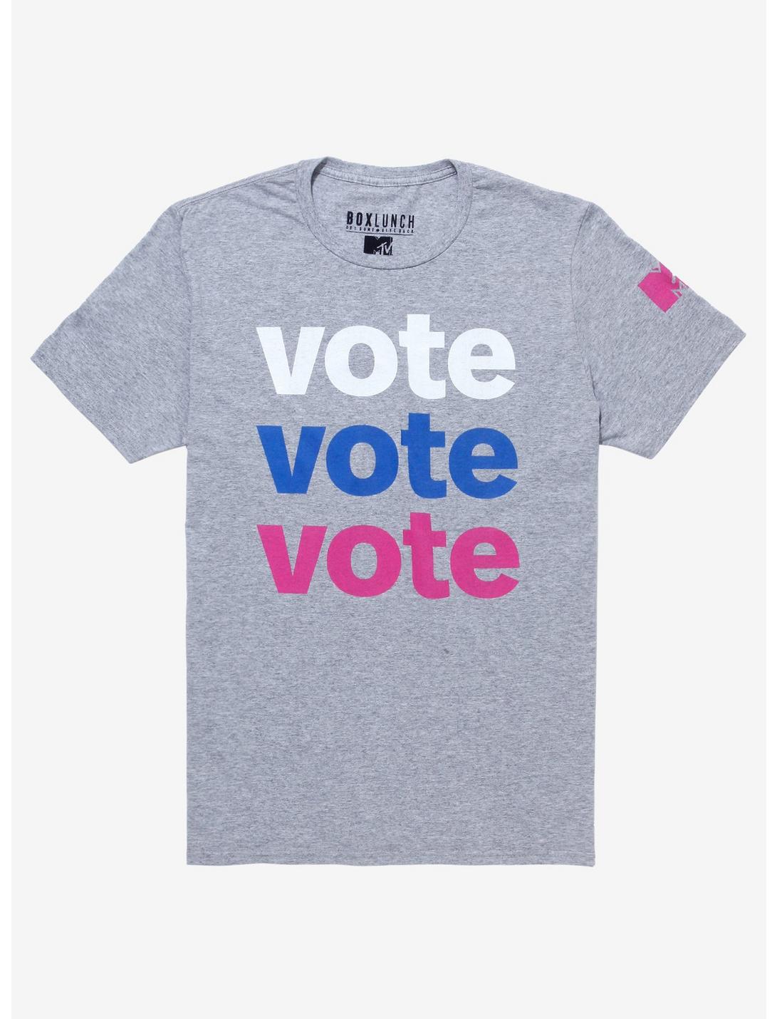 MTV Vote Vote Vote Women's T-Shirt - BoxLunch Exclusive, HEATHER GREY, hi-res