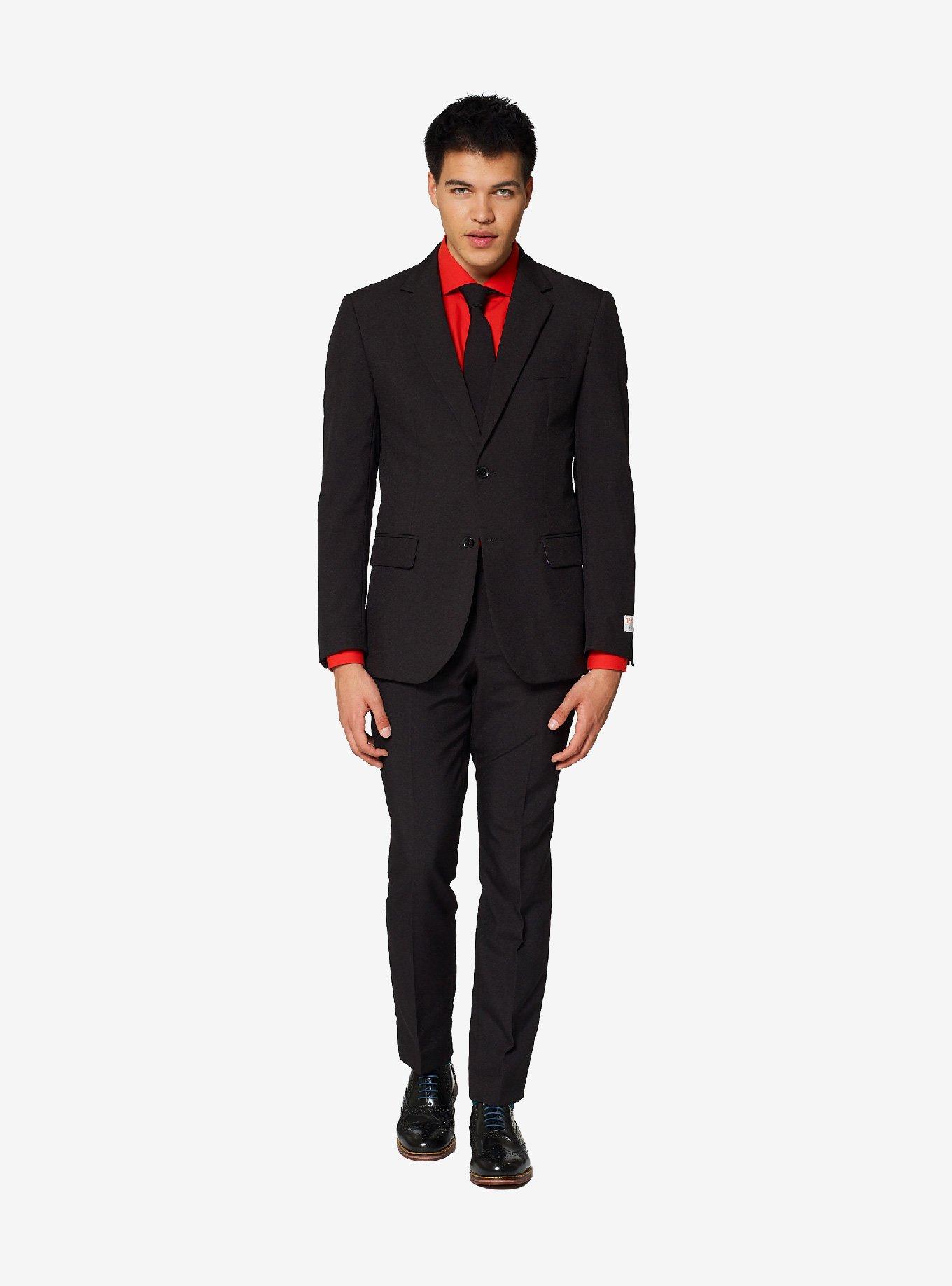 Opposuits Men's Black Knight Solid Color Suit, BLACK, hi-res