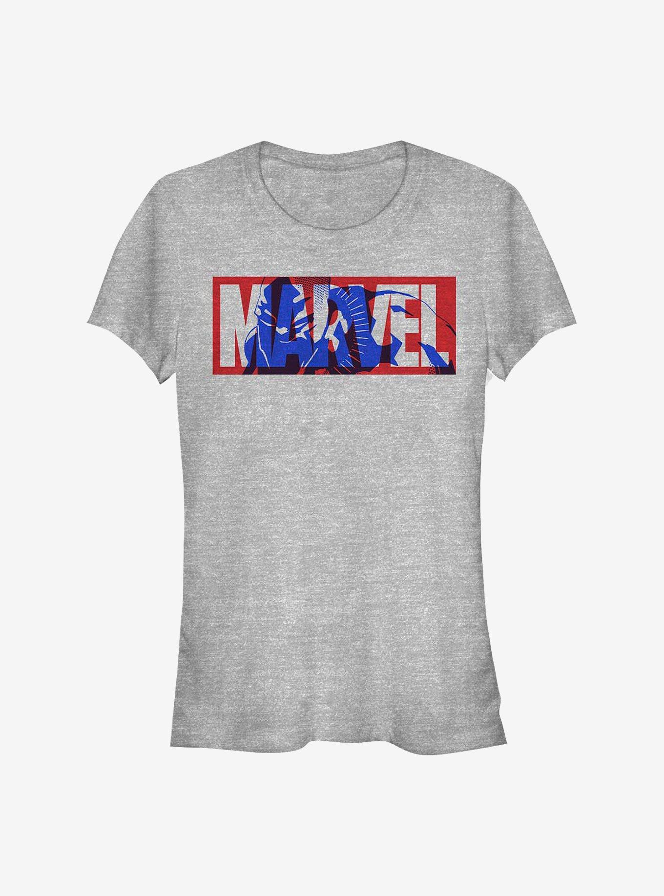 Marvel Black Panther Marvel Filled Logo Girls T-Shirt, ATH HTR, hi-res