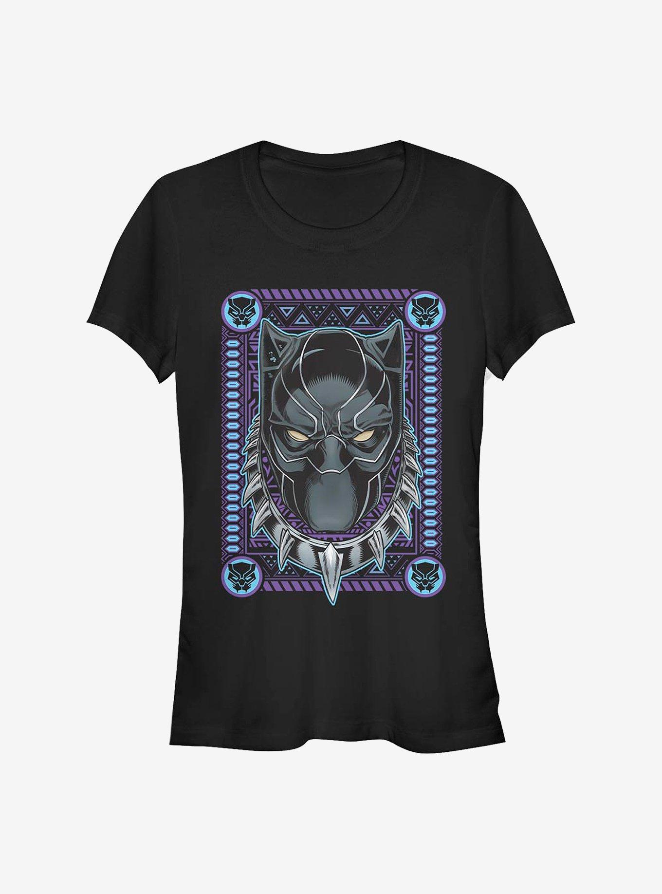 Marvel Black Panther Panther Card Girls T-Shirt, BLACK, hi-res