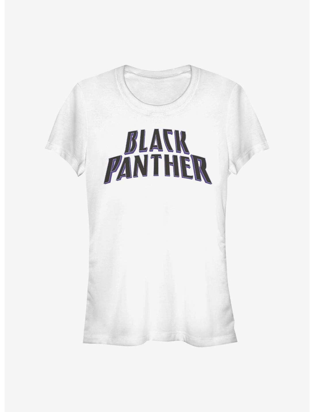 Marvel Black Panther Text Logo Girls T-Shirt, WHITE, hi-res