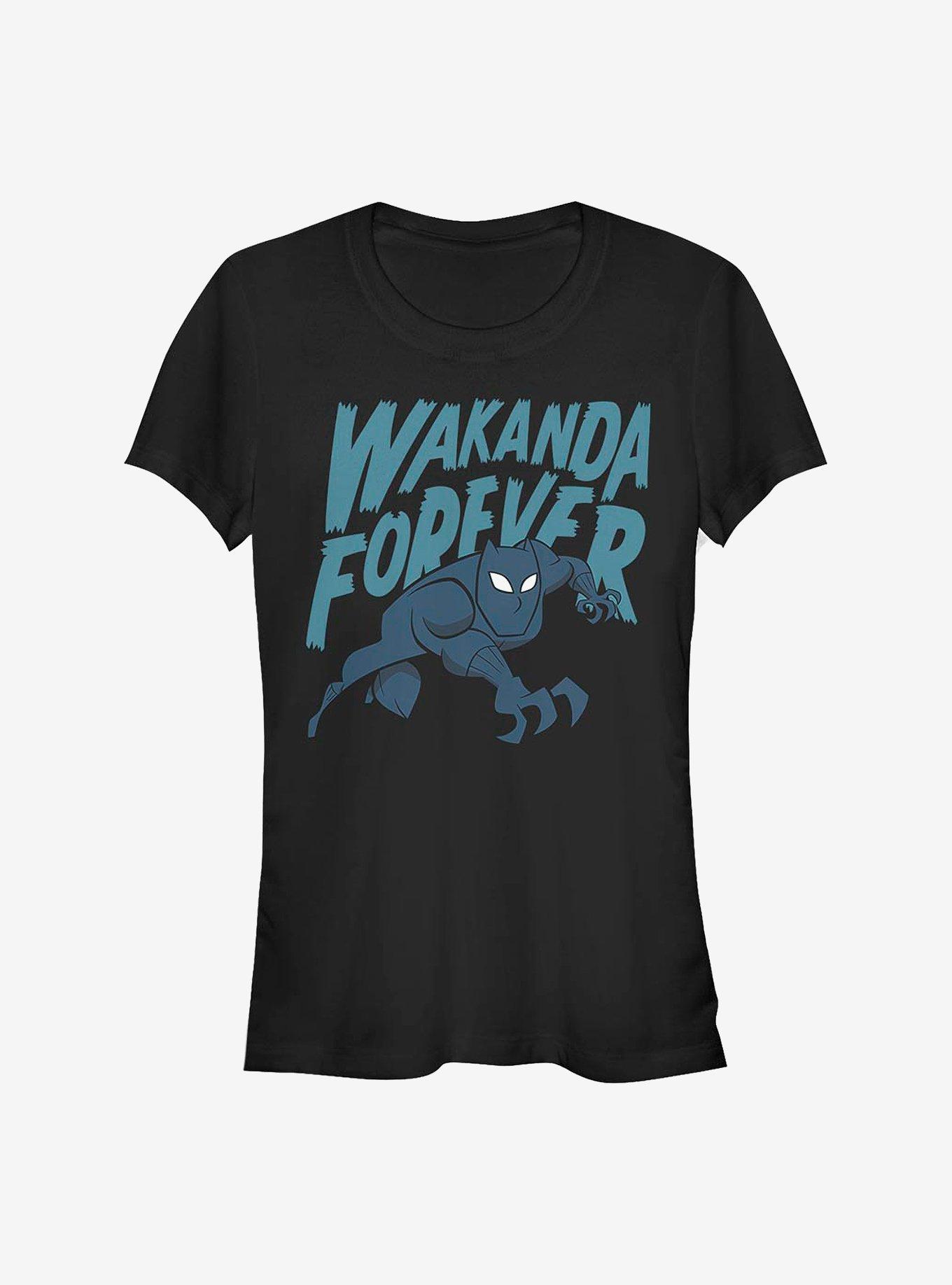 Marvel Black Panther Wakanda Forever Bold Art Girls T-Shirt