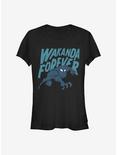 Marvel Black Panther Wakanda Forever Bold Art Girls T-Shirt, BLACK, hi-res