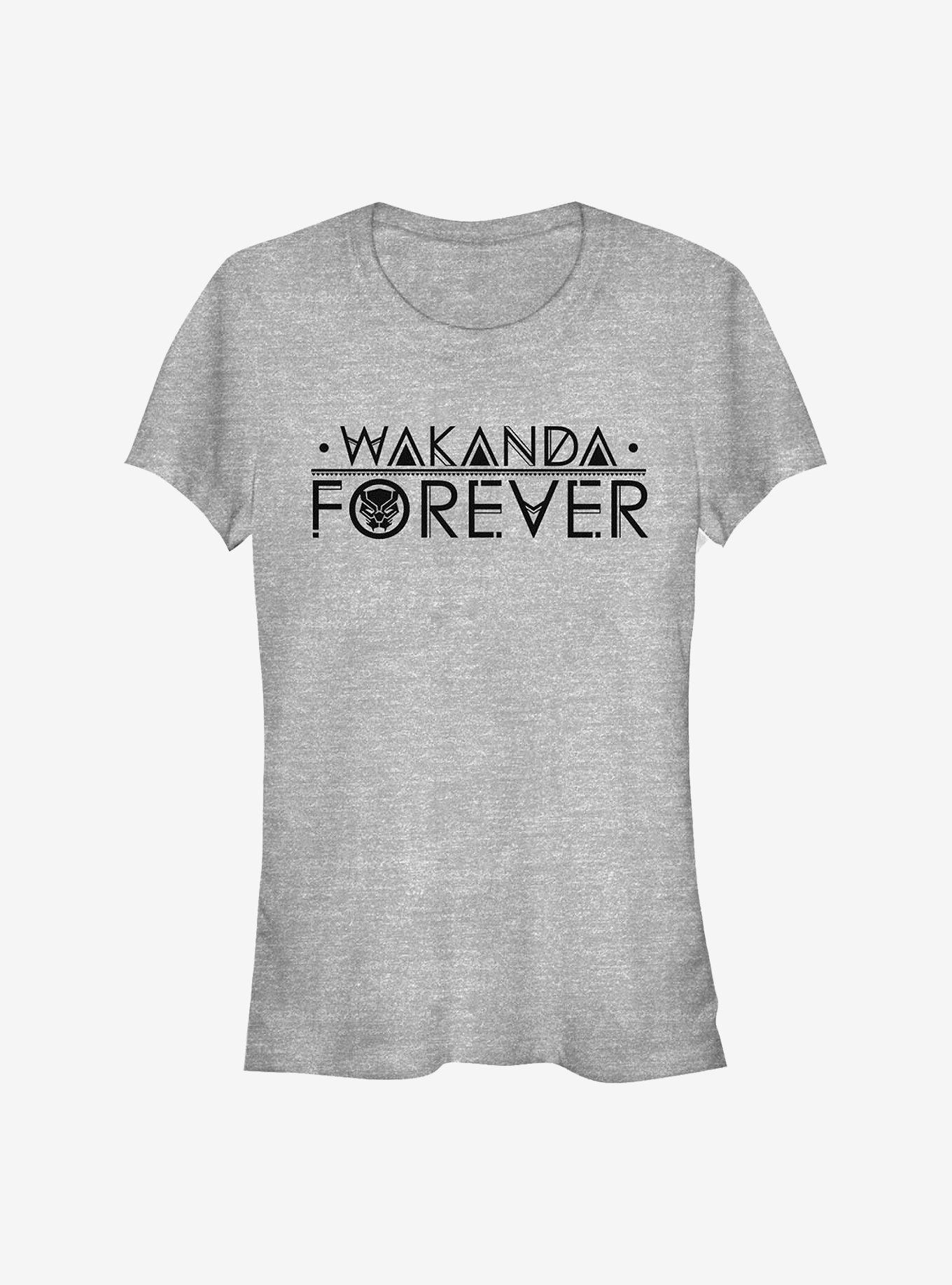 Marvel Black Panther Wakanda Forever Text Girls T-Shirt, ATH HTR, hi-res