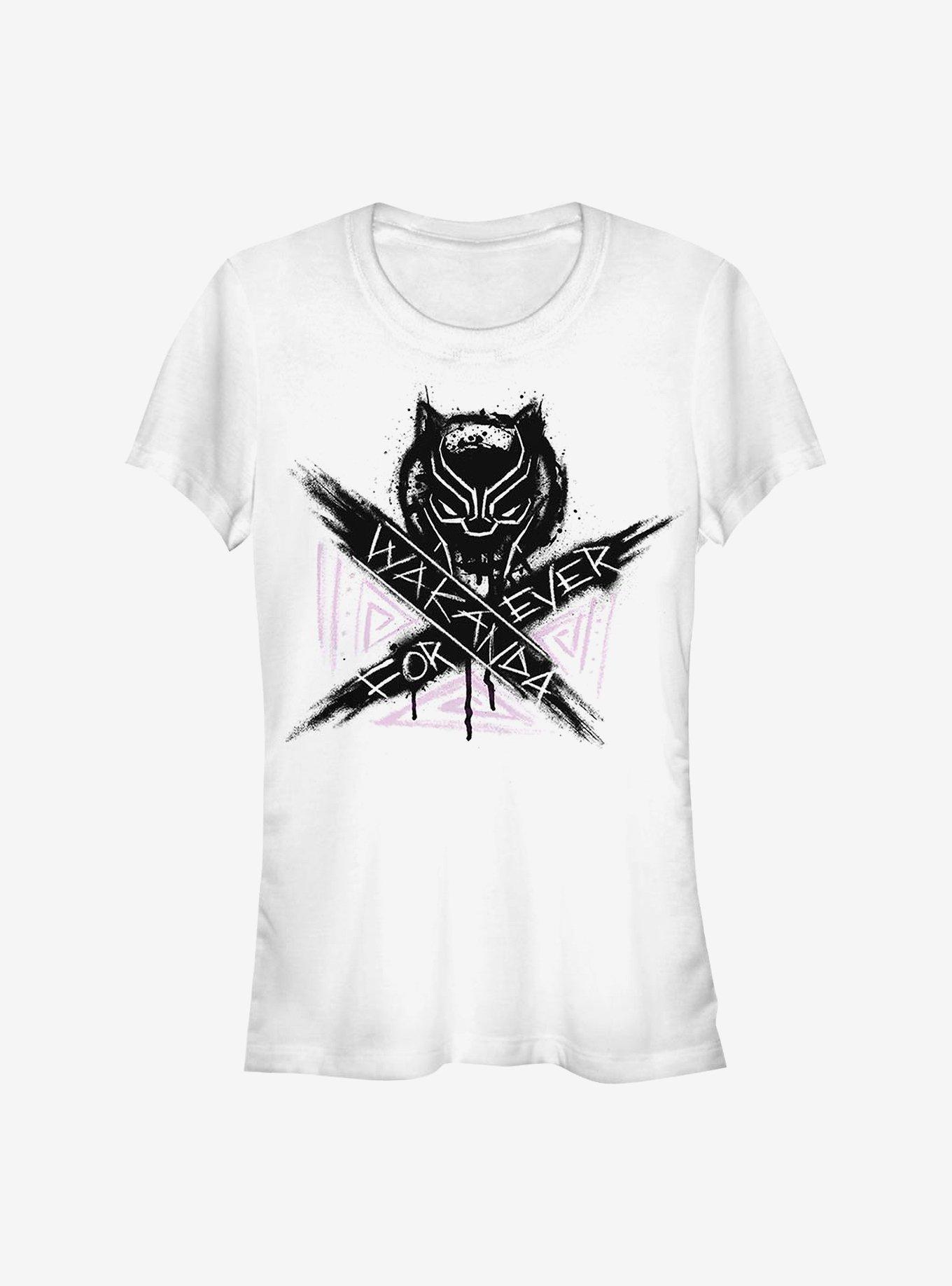 Marvel Black Panther Wakanda Paint Girls T-Shirt, WHITE, hi-res