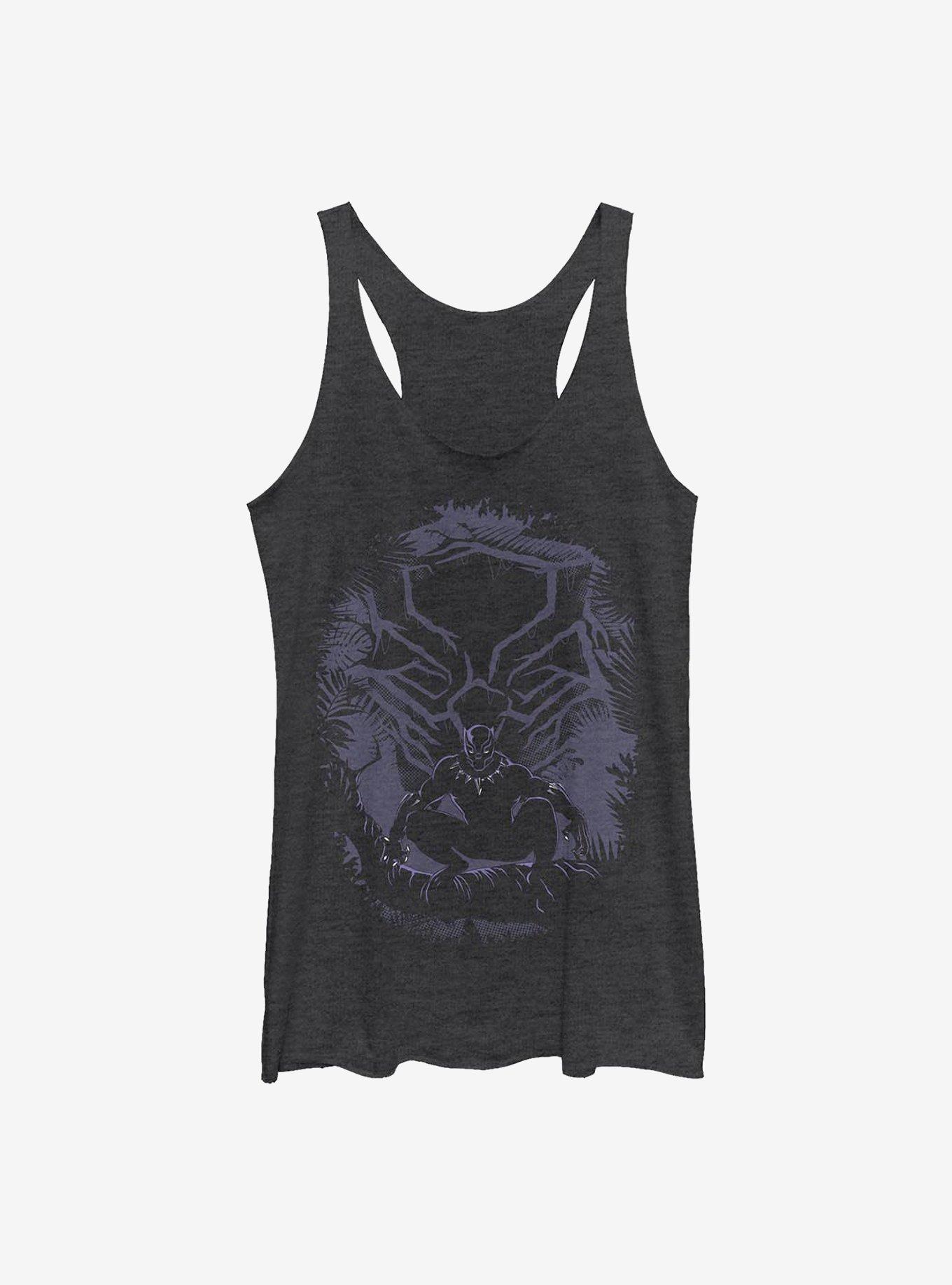 Marvel Black Panther Hunter Pose Girls Tank, BLK HTR, hi-res