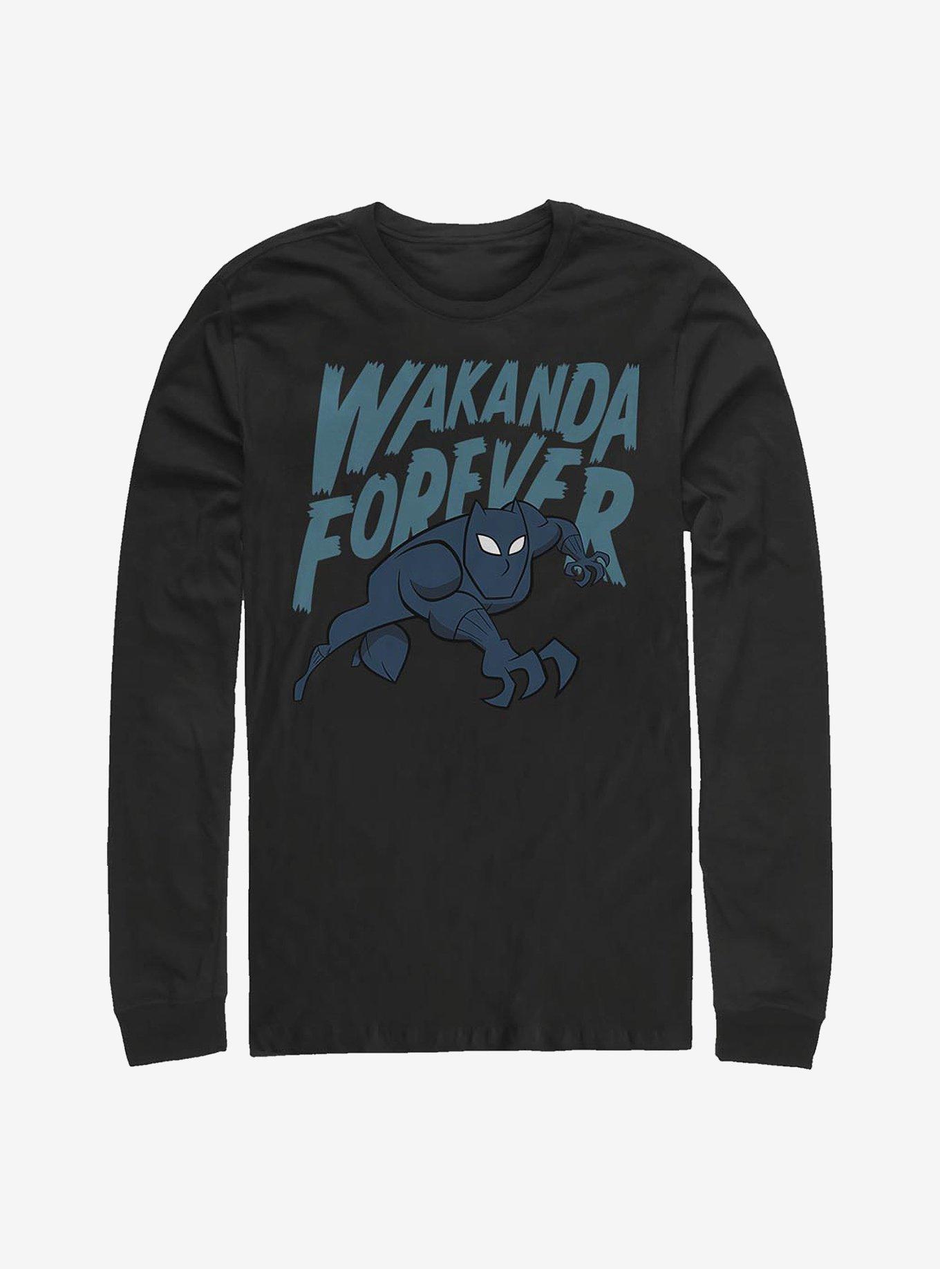 Marvel Black Panther Wakanda Forever Bold Art Long-Sleeve T-Shirt, BLACK, hi-res