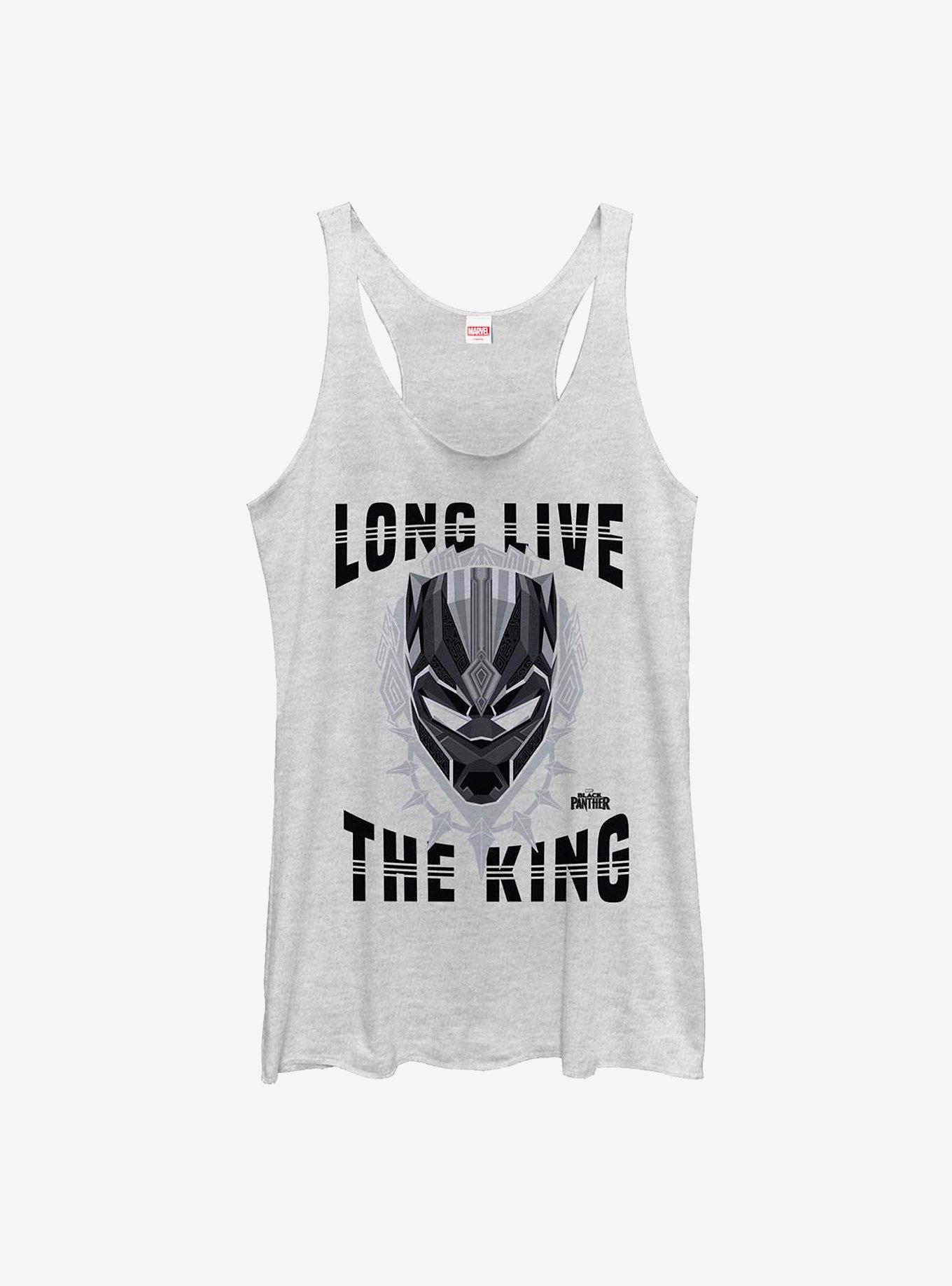 Marvel Black Panther Long Live Girls Tank, WHITE HTR, hi-res