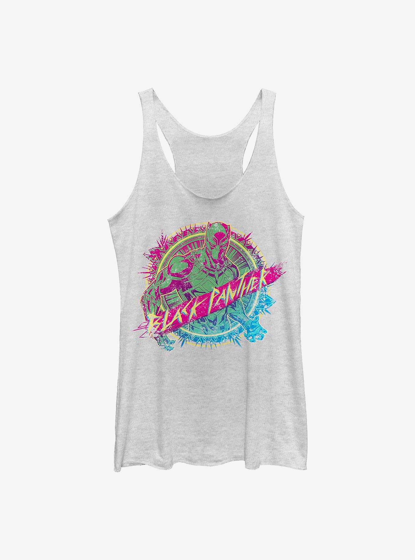 Marvel Black Panther Neon Panther Girls Tank, WHITE HTR, hi-res