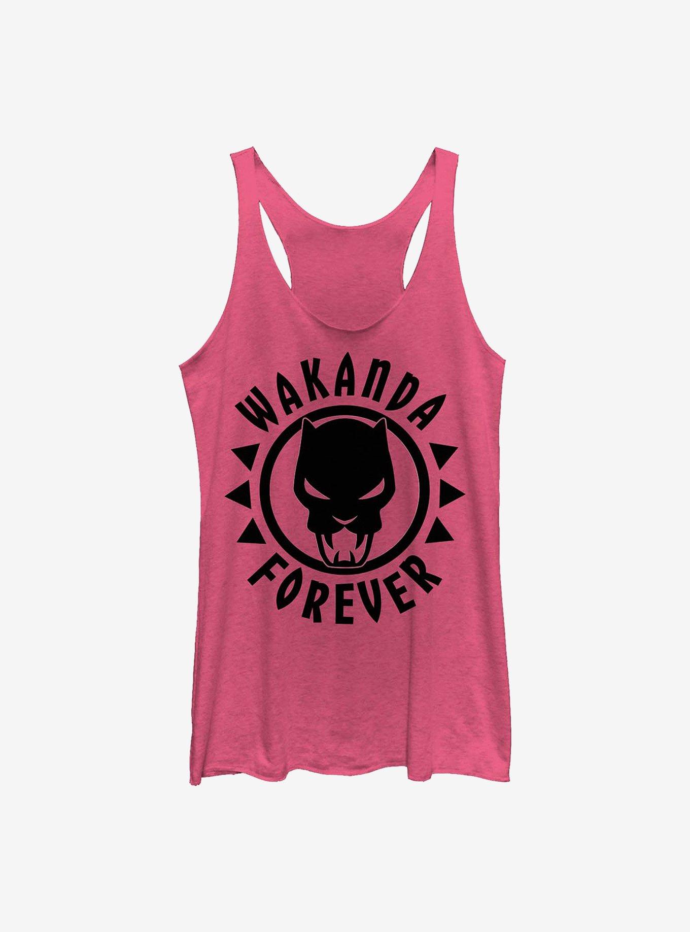 Marvel Black Panther Panther Logo Girls Tank, PINK HTR, hi-res