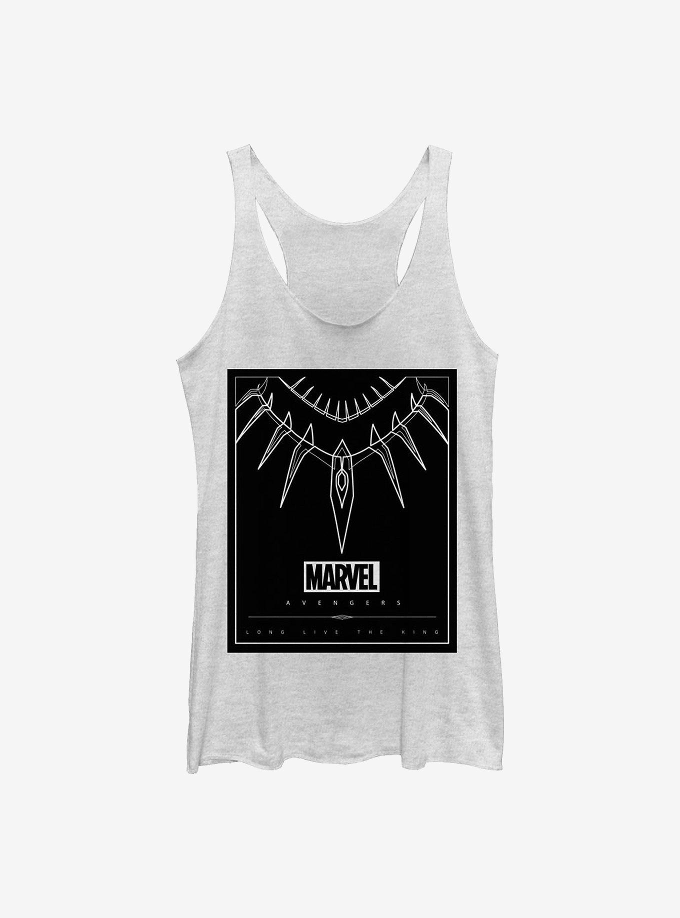 Marvel Black Panther Panther Necklace Girls Tank, WHITE HTR, hi-res