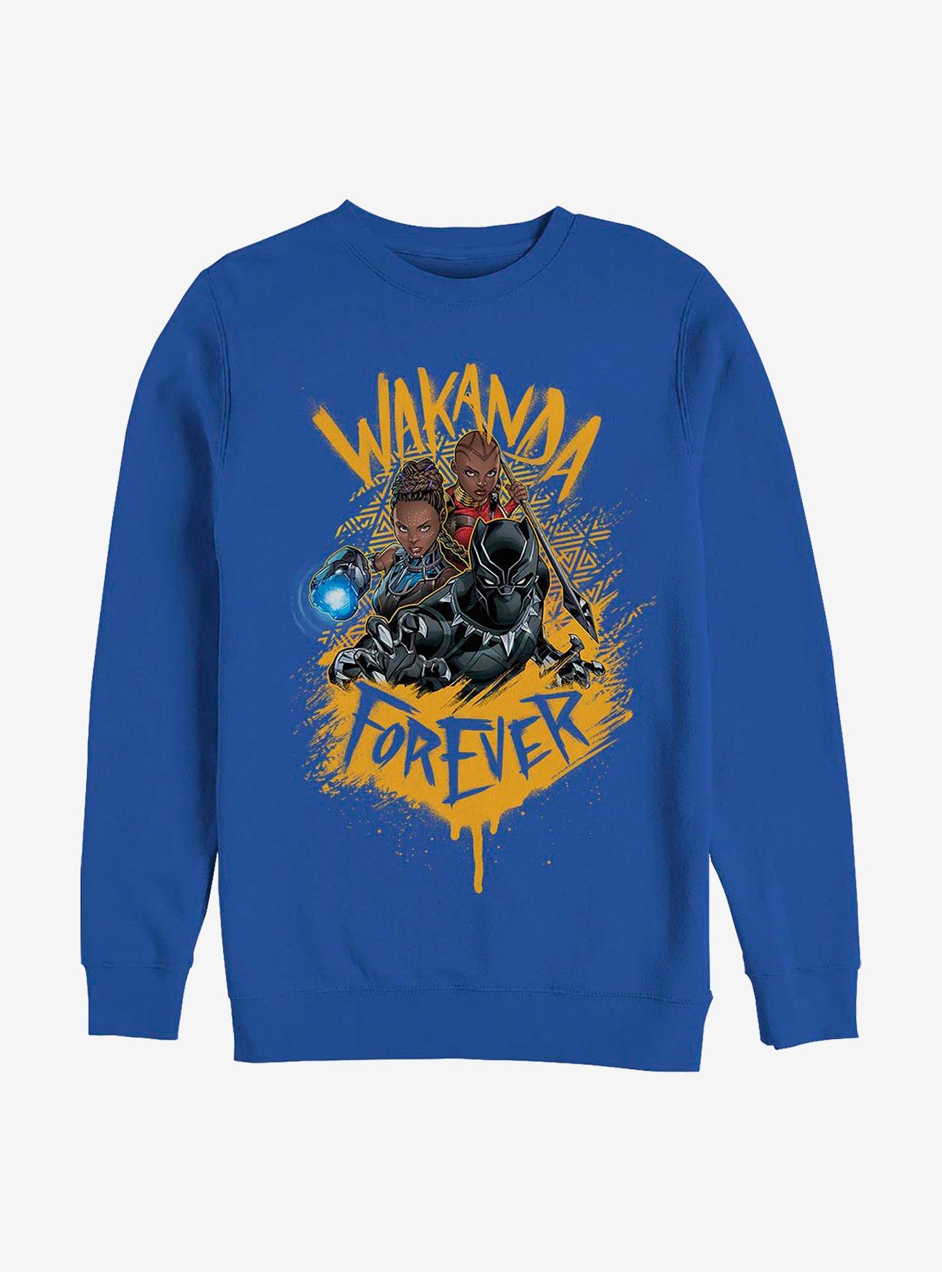 Marvel Black Panther Panther Trinity Crew Sweatshirt, ROYAL, hi-res