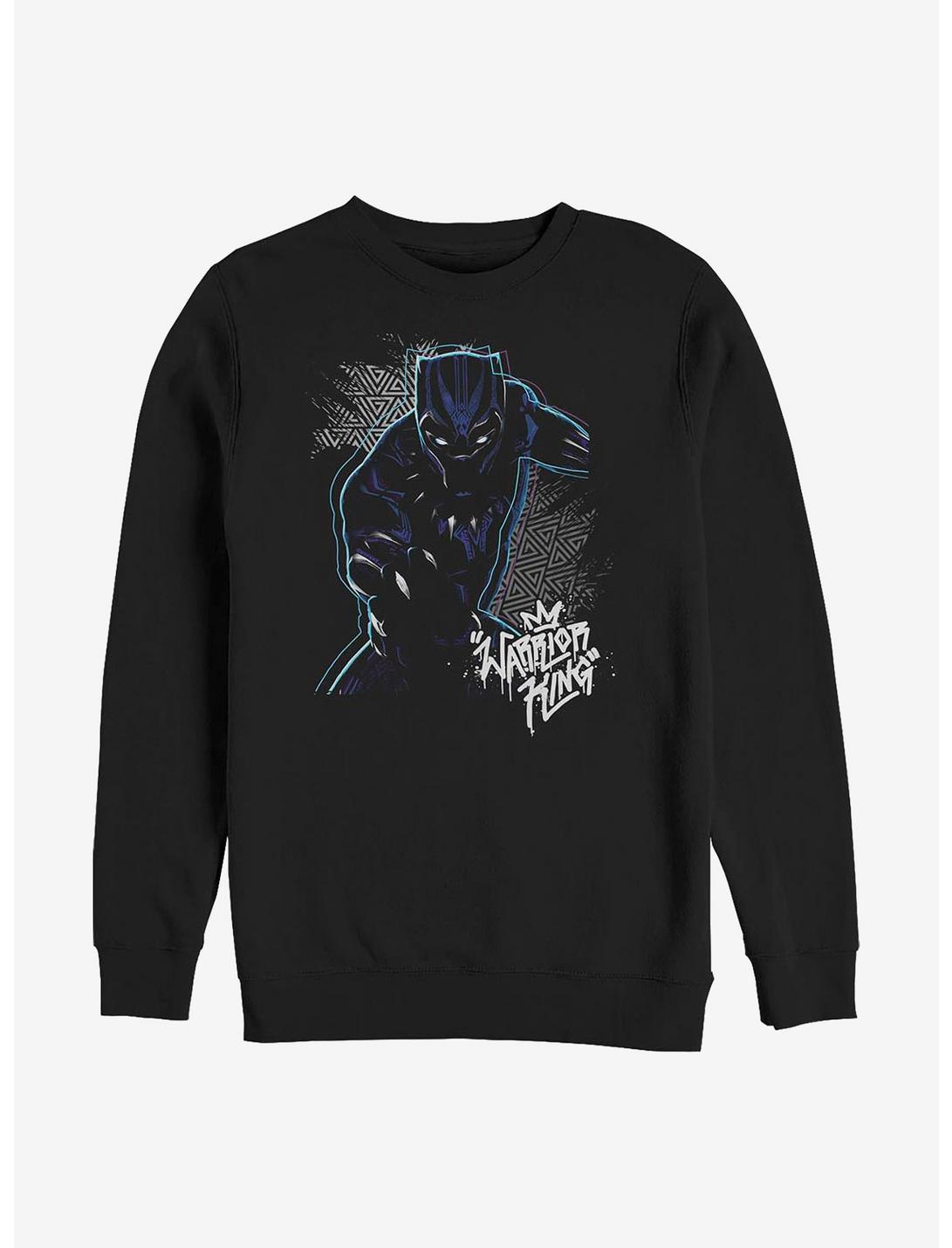 Marvel Black Panther Warrior King Crew Sweatshirt, BLACK, hi-res
