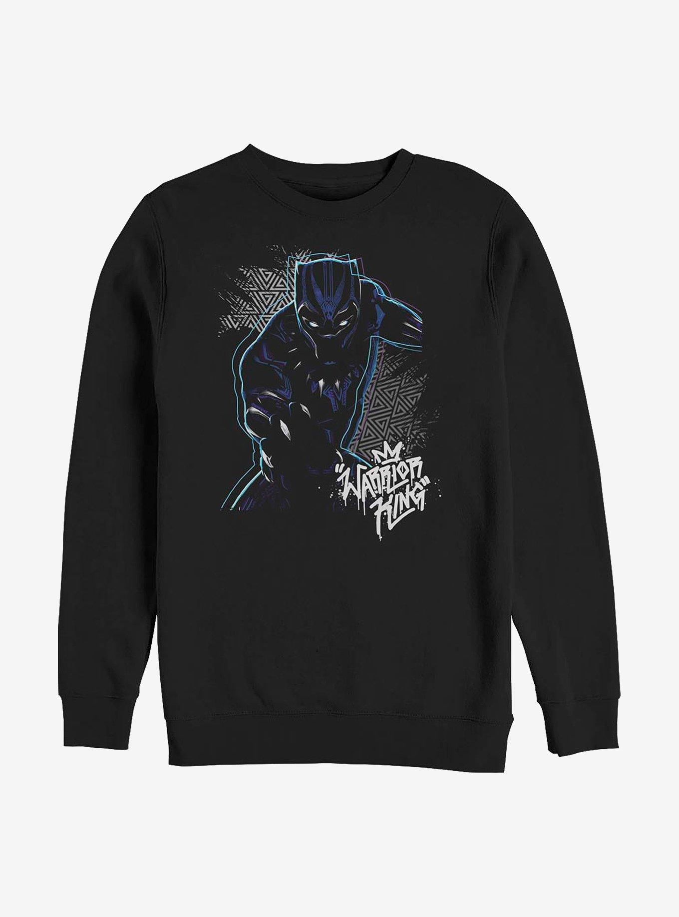 Marvel Black Panther Warrior King Crew Sweatshirt, BLACK, hi-res