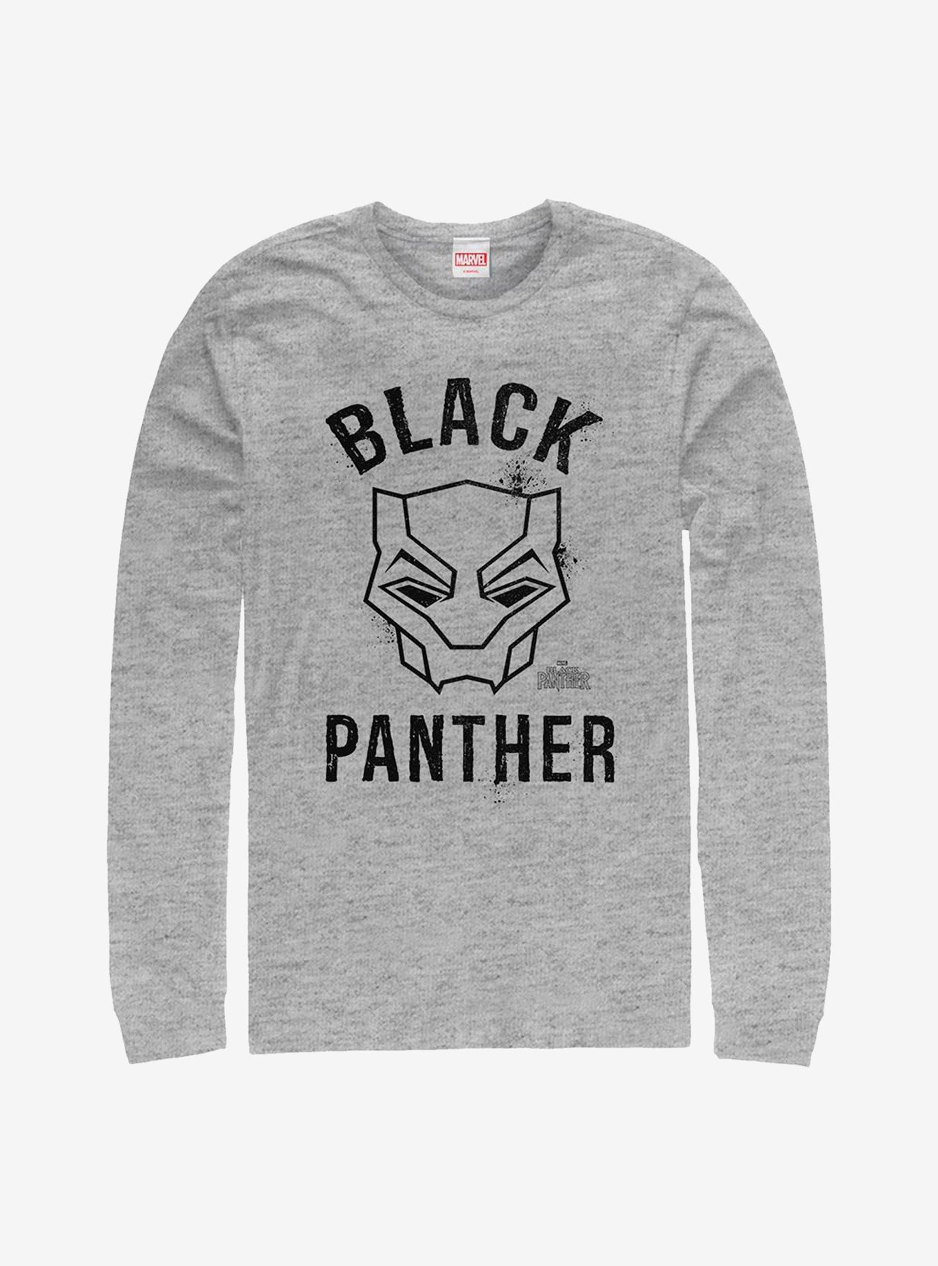 Marvel Black Panther Outline Long-Sleeve T-Shirt, ATH HTR, hi-res