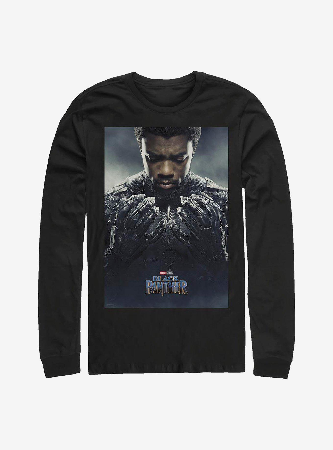 Marvel Black Panther T'Challa Poster Long-Sleeve T-Shirt, BLACK, hi-res