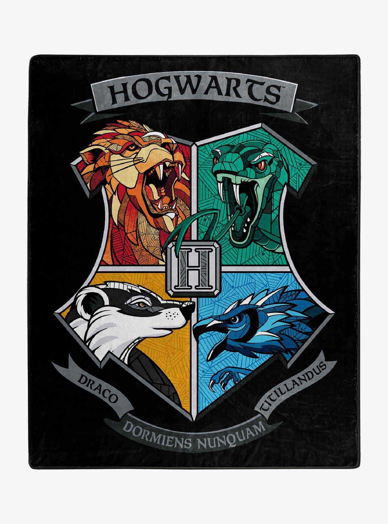 Harry Potter Hogwarts Crests Throw Blanket, , hi-res