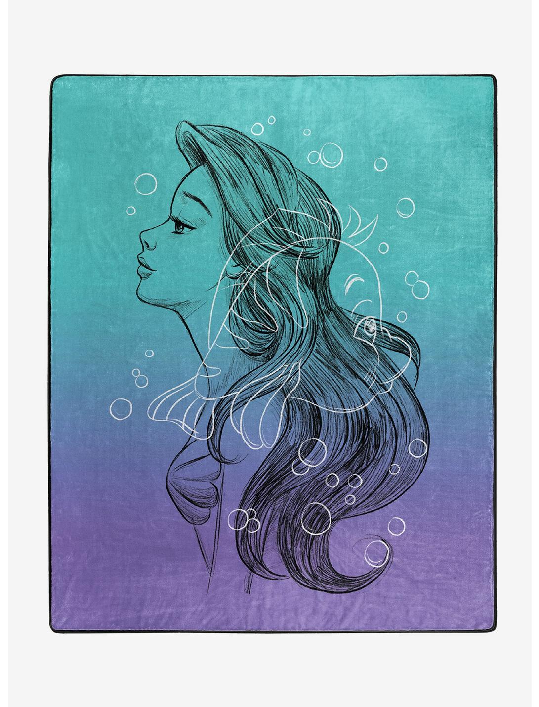 Disney The Little Mermaid Ariel & Flounder Throw Blanket, , hi-res