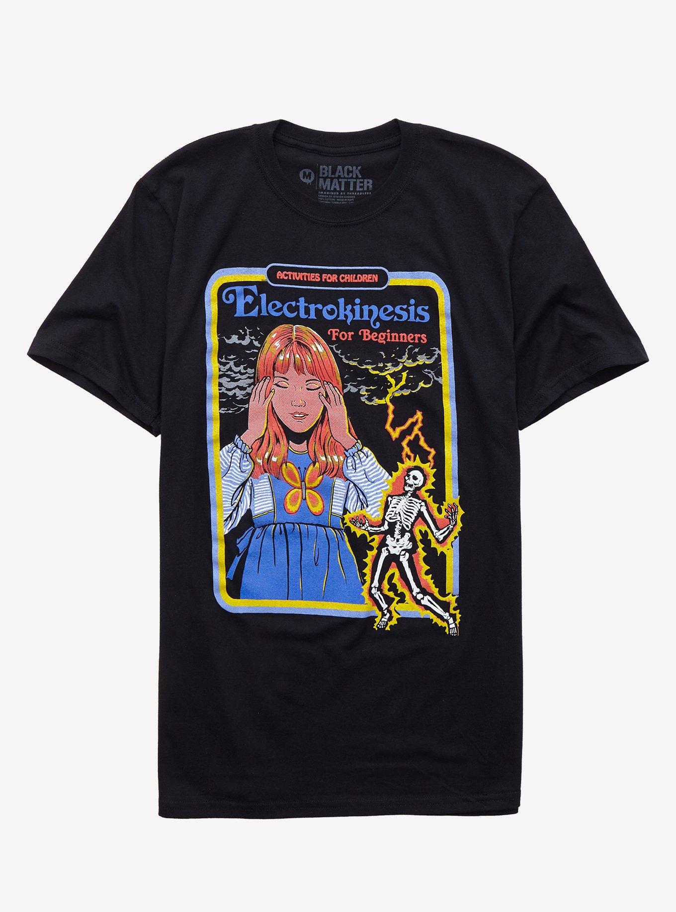 Electrokinesis For Beginners Black T-Shirt By Steven Rhodes, MULTI, hi-res
