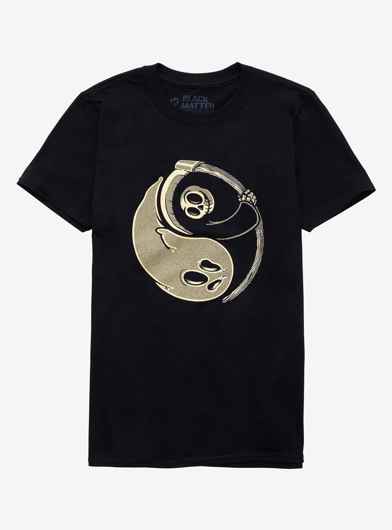 Yin & Yang Ghost & Reaper T-Shirt By Jake Edward Lange, WHITE, hi-res