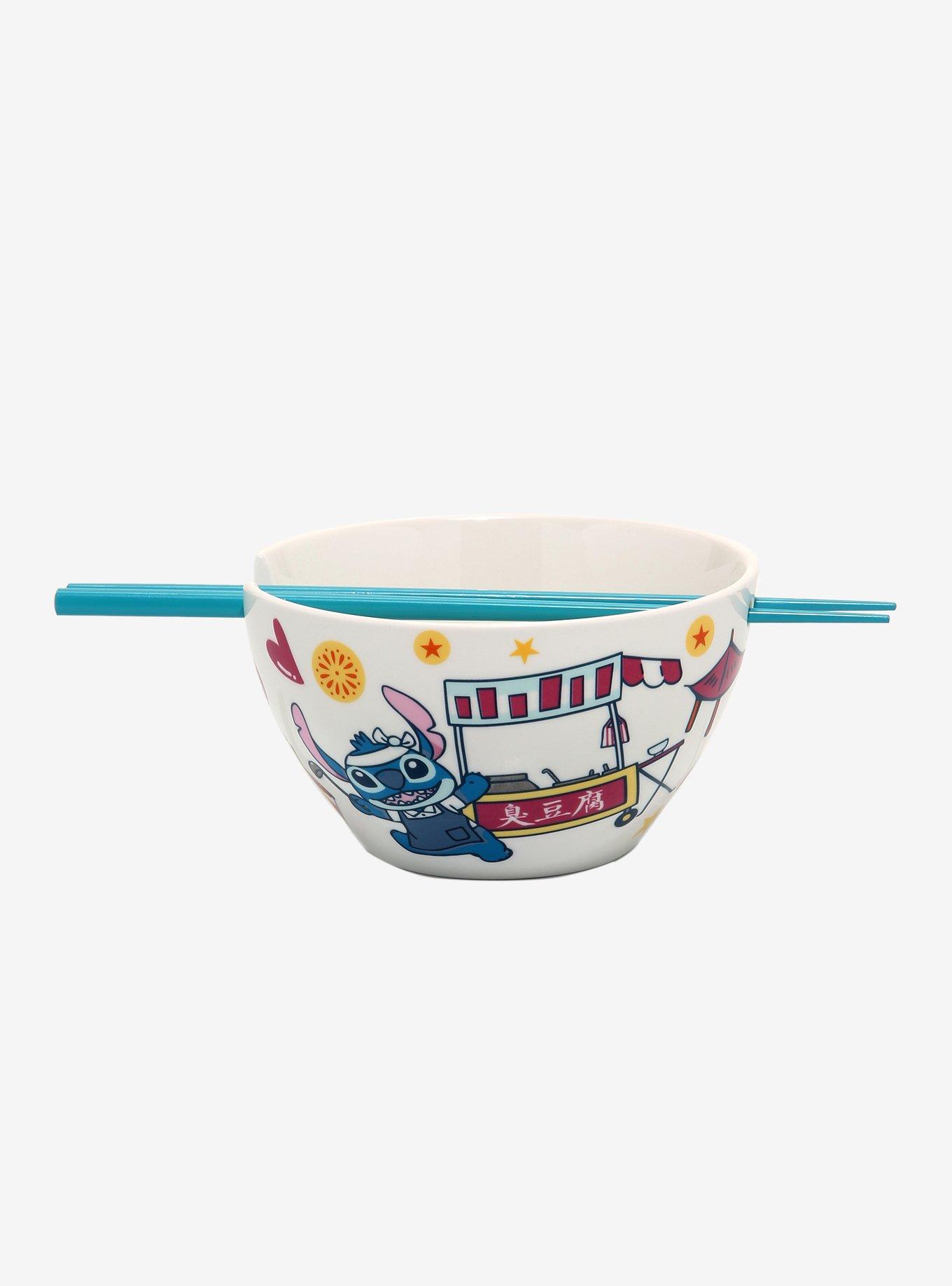 Disney Stitch Ramen Bowl w/Chopsticks Lilo And Stitch Set 3