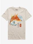 Fox & Wave T-Shirt By Dandingeroz, SAND, hi-res