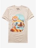 Red Panda Wave T-Shirt By Dandingeroz, SAND, hi-res