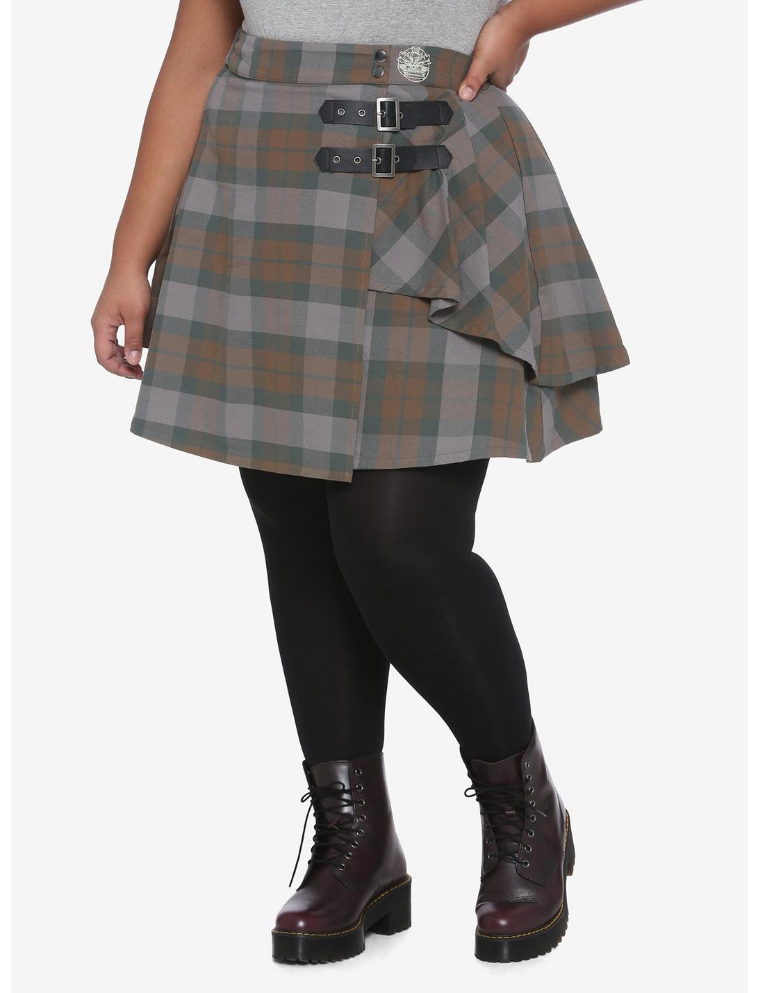 Outlander Tartan Buckle Skirt Plus Size, MULTI, hi-res