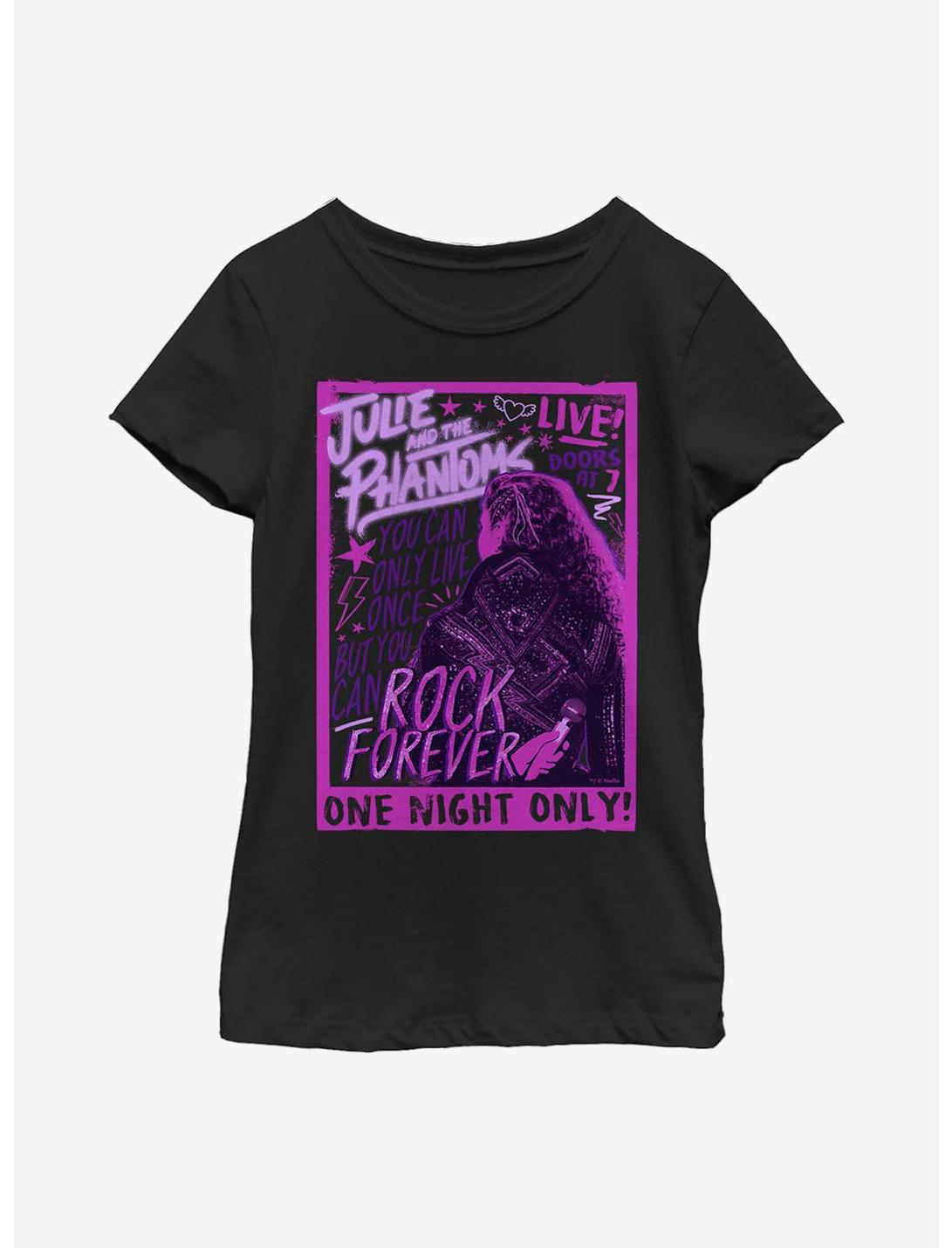 Julie And The Phantoms Live Concert Youth Girls T-Shirt, BLACK, hi-res