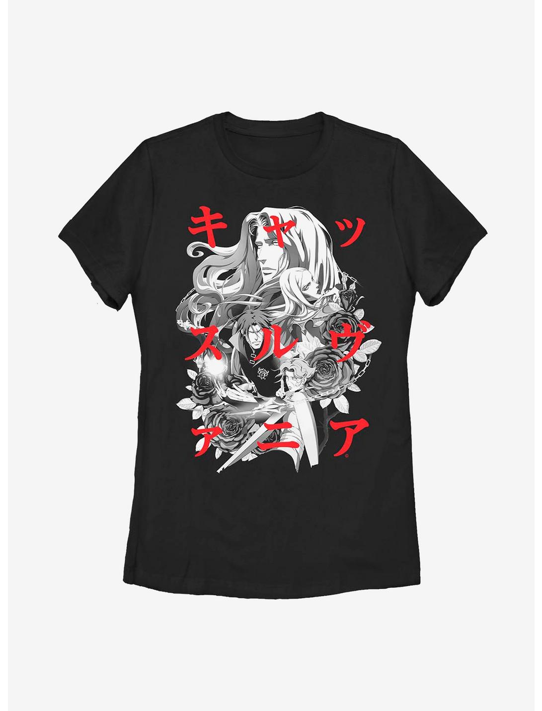 Castlevania Japanese Text Womens T-Shirt, BLACK, hi-res