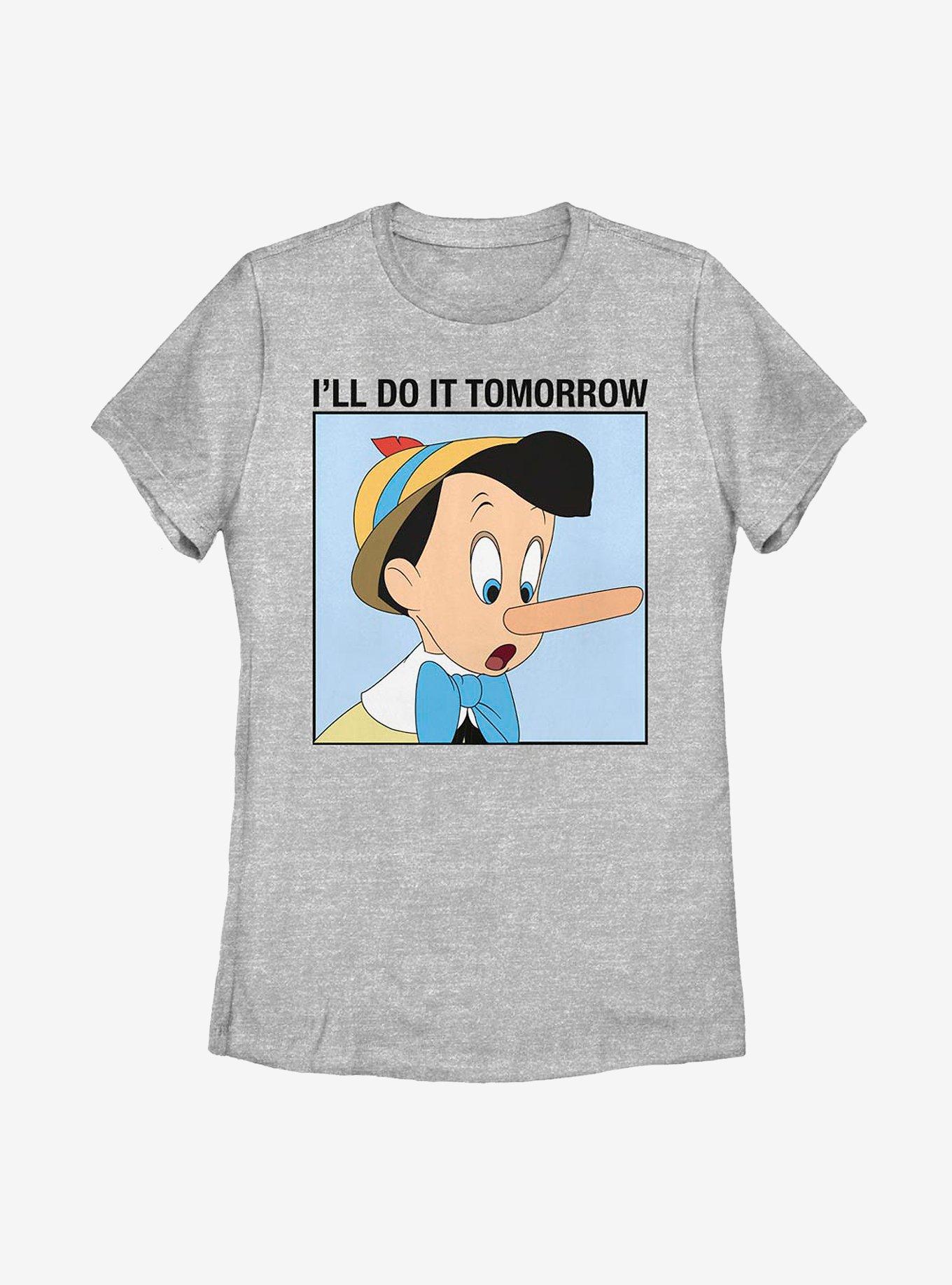 Disney Pinocchio Do It Tomorrow Womens T-Shirt, ATH HTR, hi-res