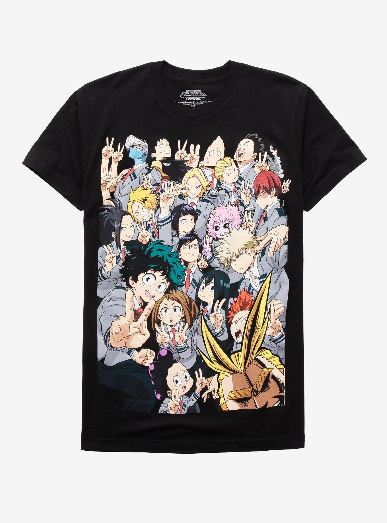 My Hero Academia Students Selfie T-Shirt, BLACK, hi-res