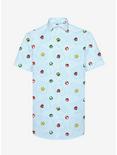 Super Mario Bros. Icons Summer Button-Up Shirt, BLUE, hi-res